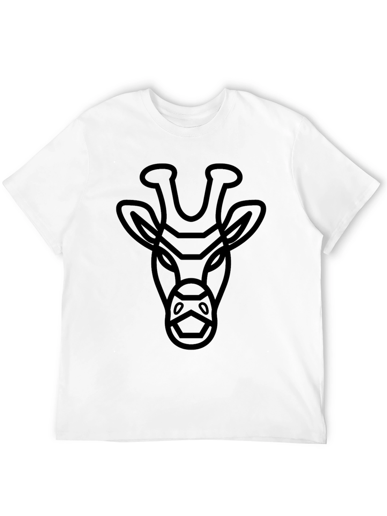 Giraffe Outline Graphic Tee - Black