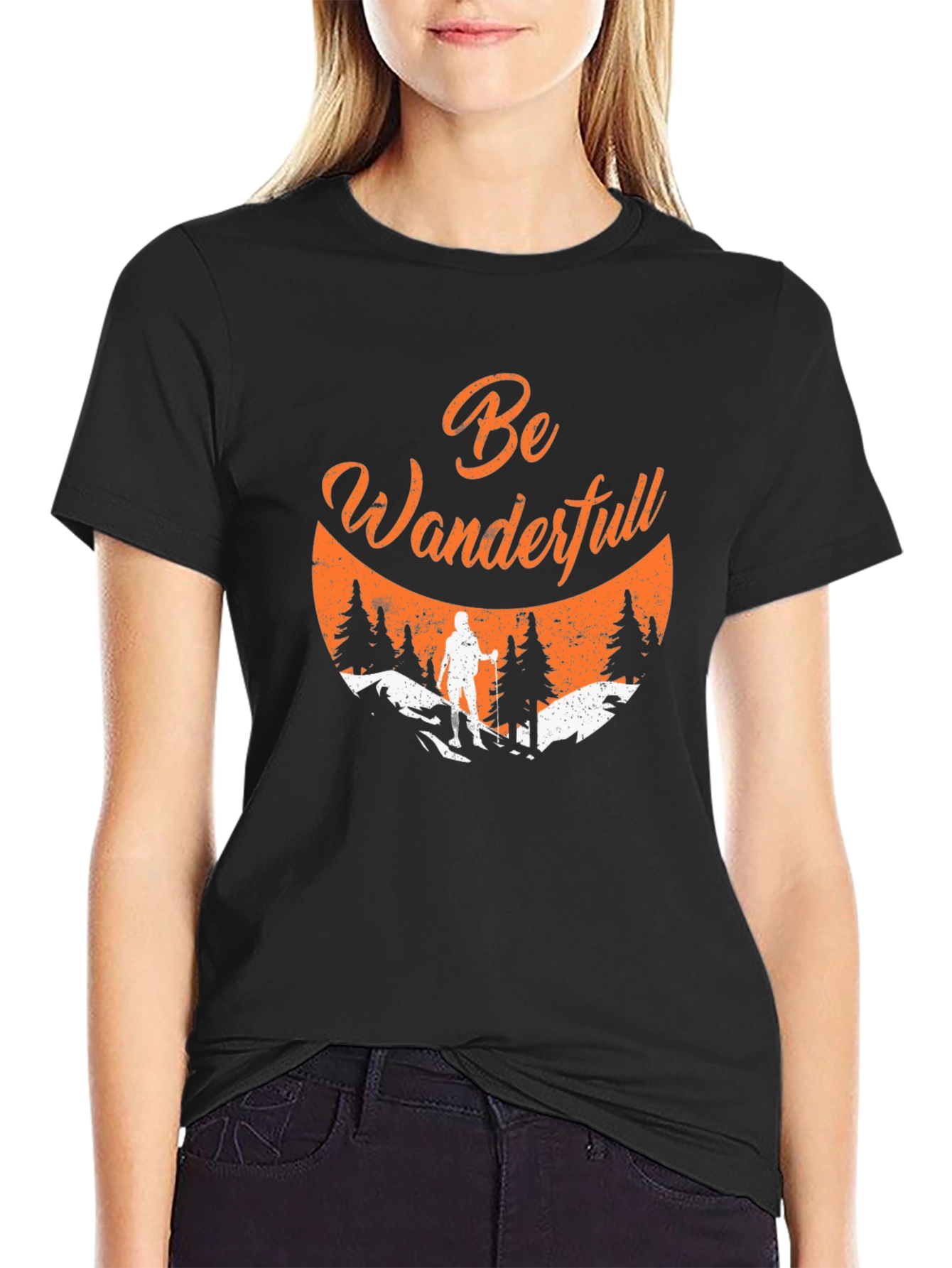 Be Wanderfull Black Graphic Tee