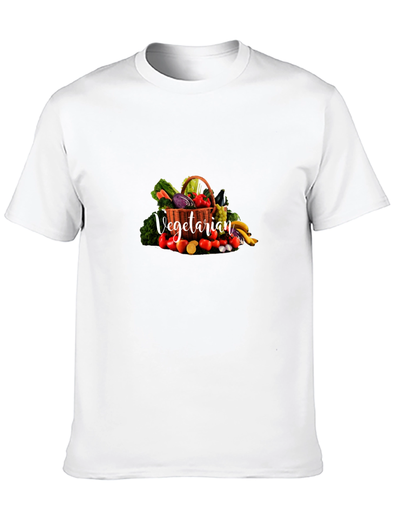 Vegetarian Graphic Print Crew Neck T-Shirt