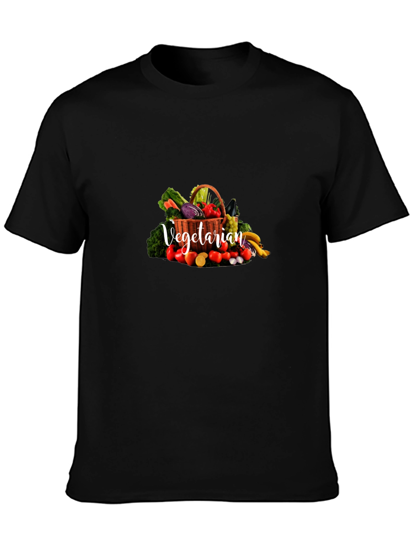 Vegetarian Graphic Print Crew Neck T-Shirt