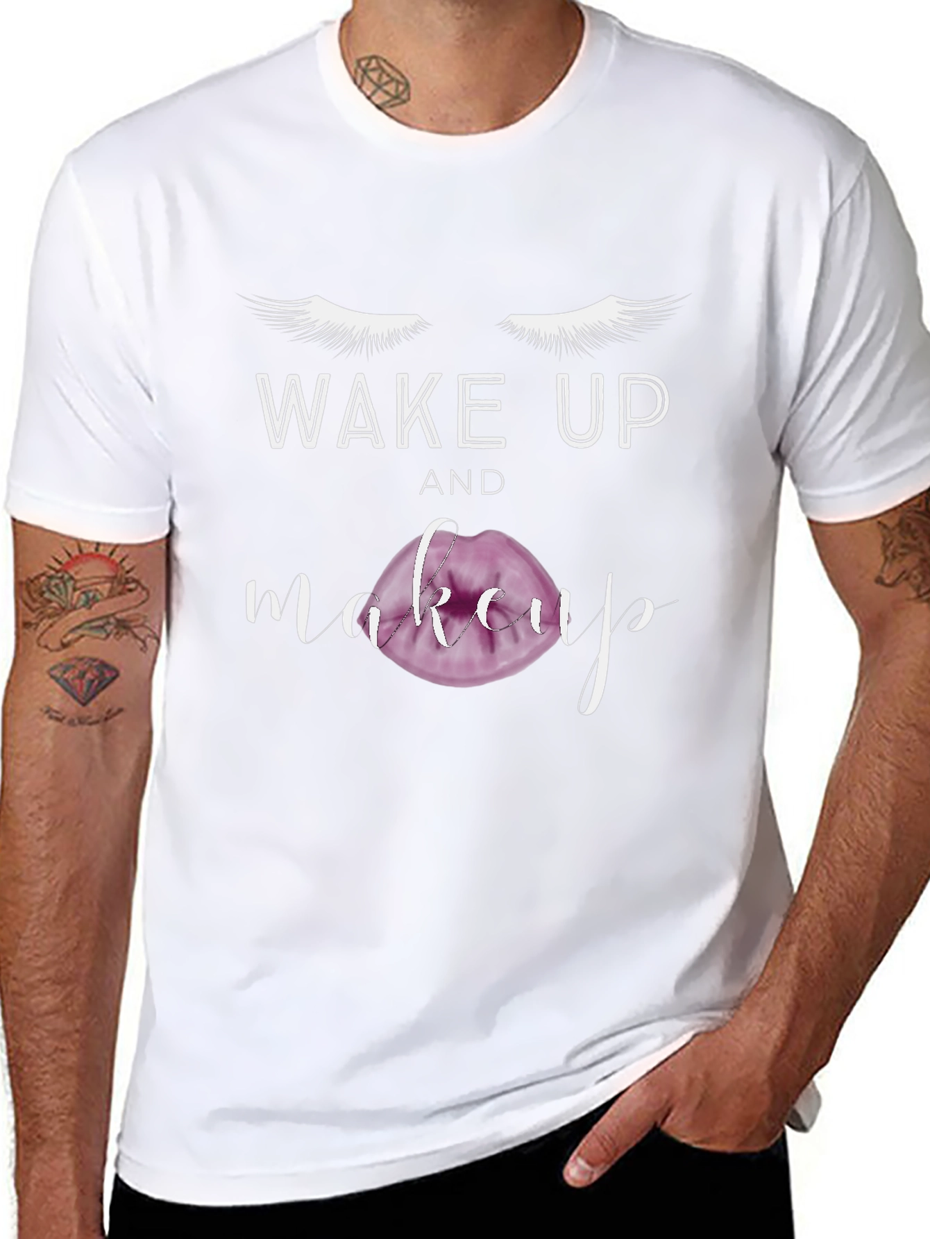 Wake Up and Makeup Graphic T-Shirt