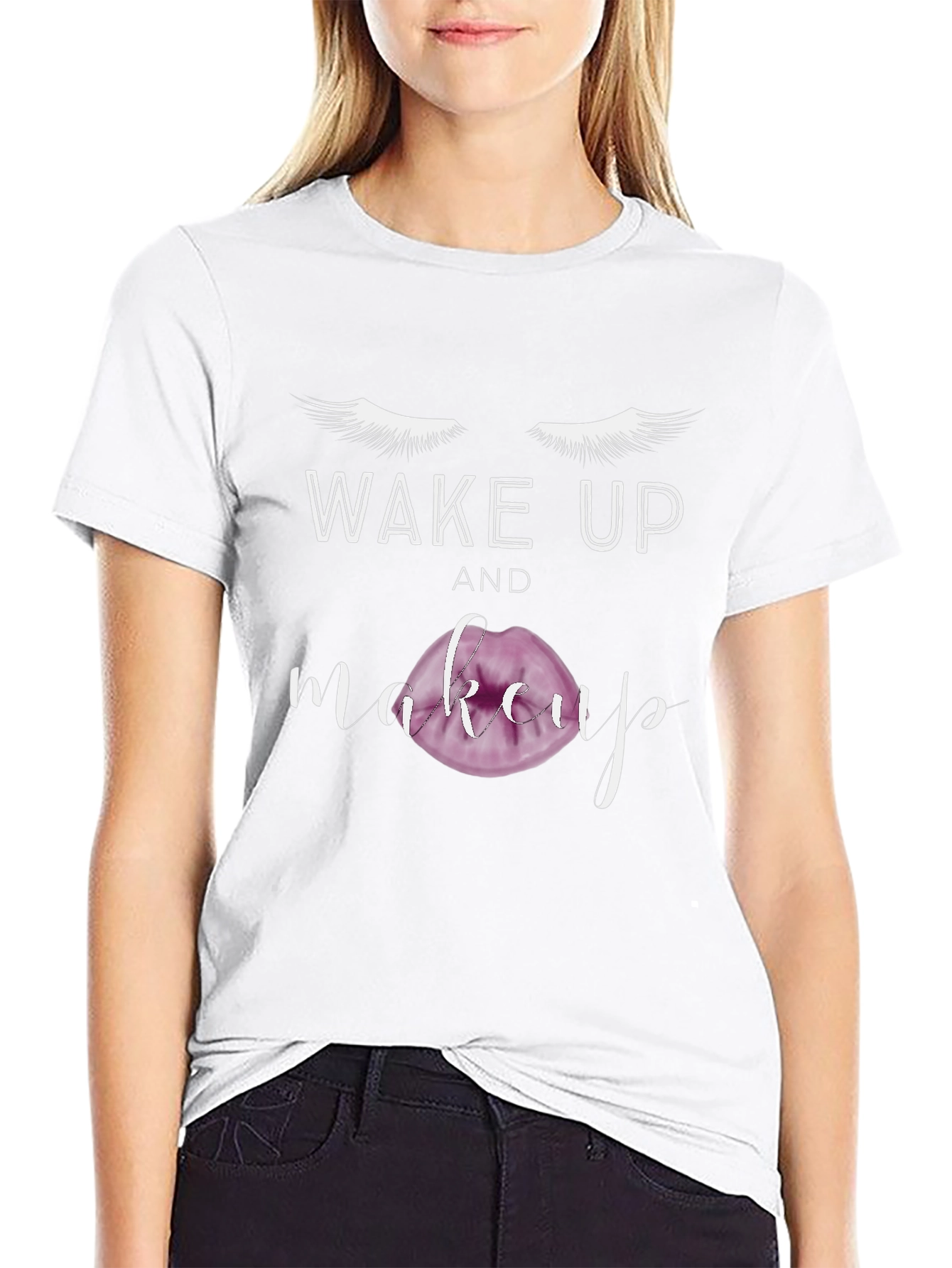 Wake Up and Makeup Graphic T-Shirt