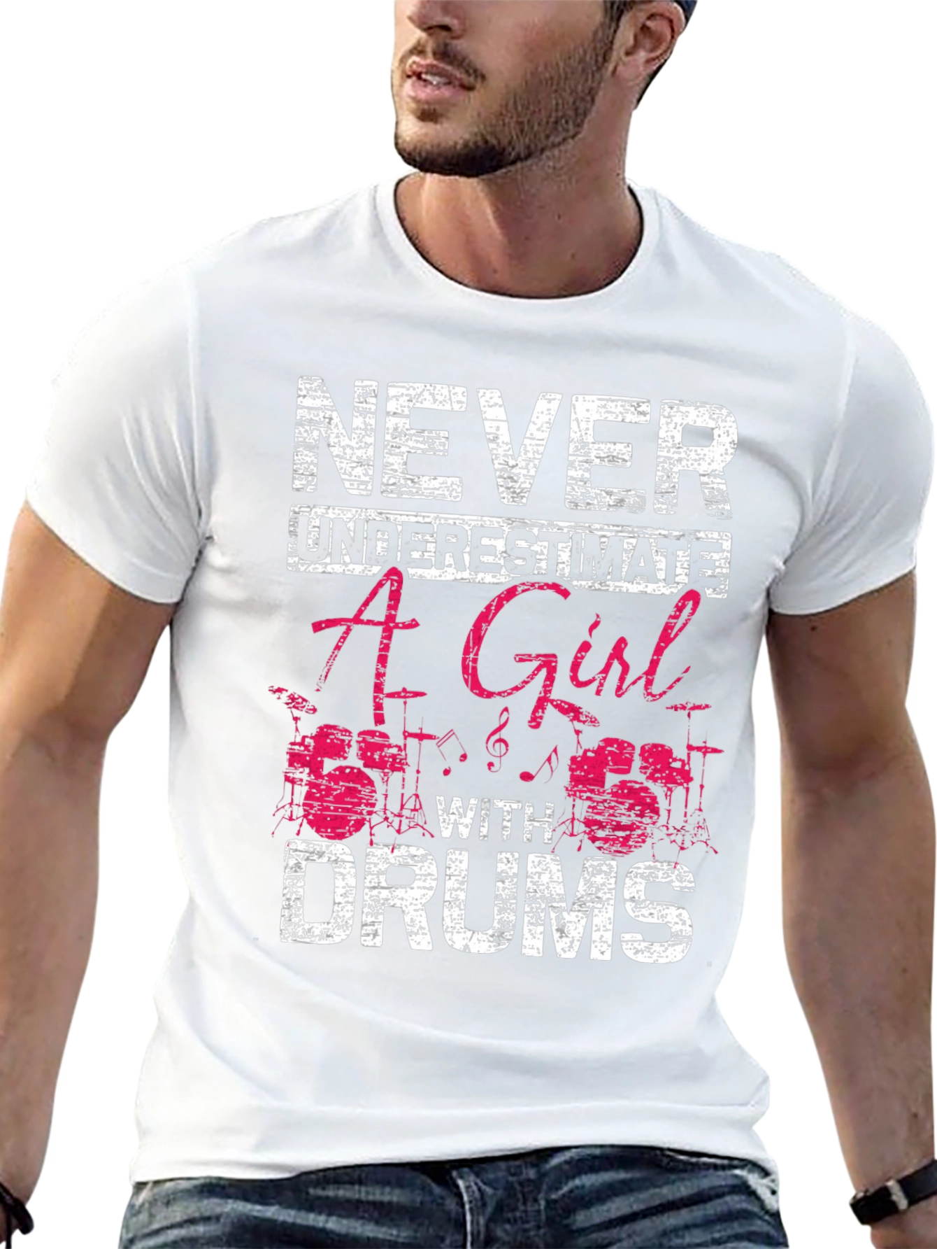 Never Underestimate A Girl With Drums T-Shirt