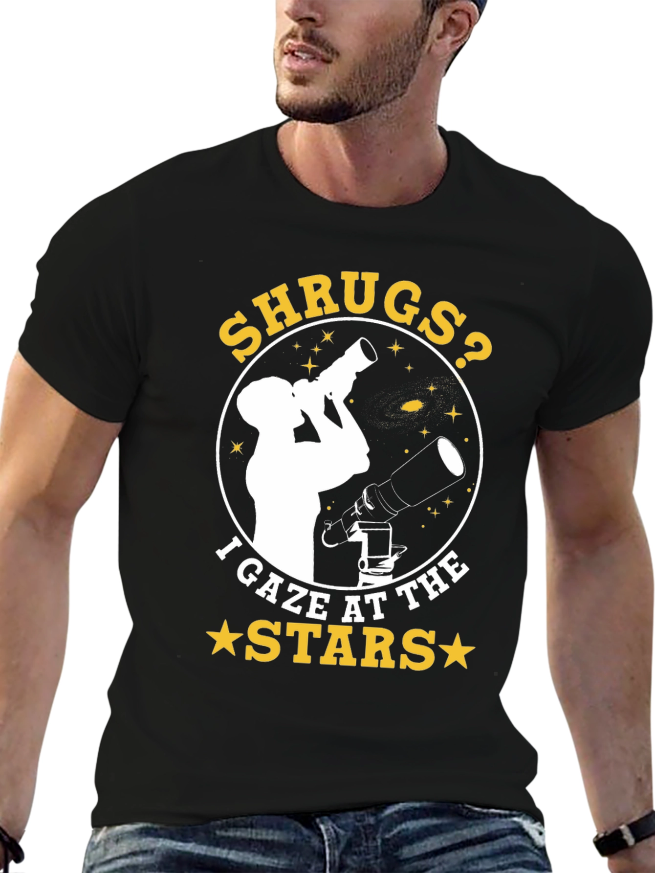 Shrugs? I Gaze at the Stars - Graphic T-Shirt