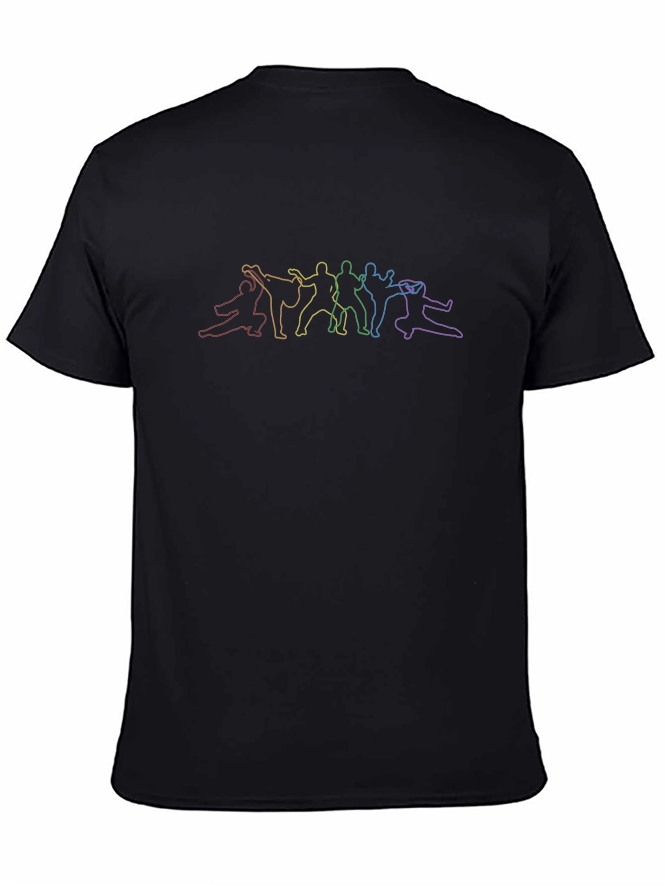 Rainbow Silhouette Martial Arts Black Tee