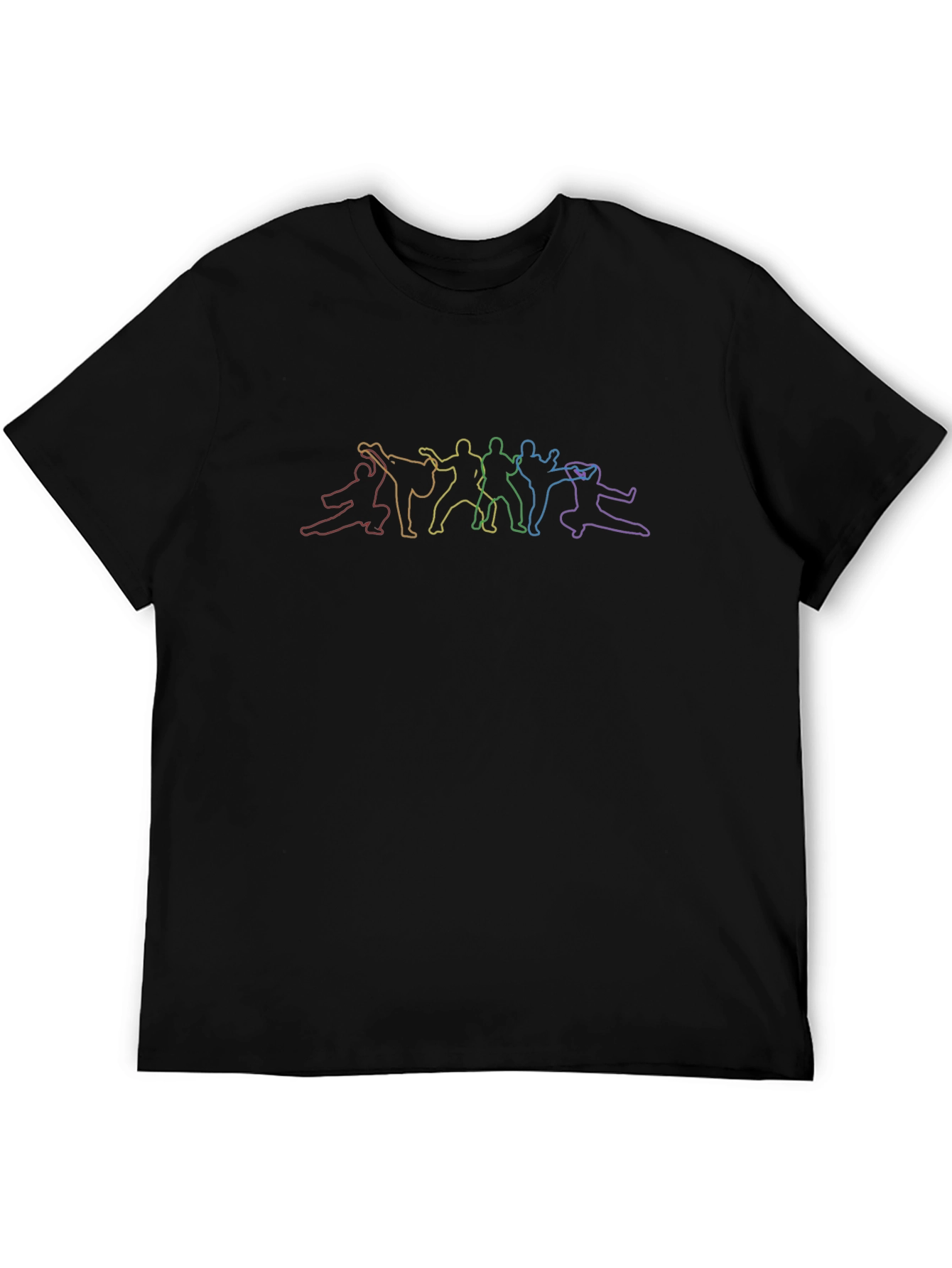 Rainbow Silhouette Martial Arts Black Tee