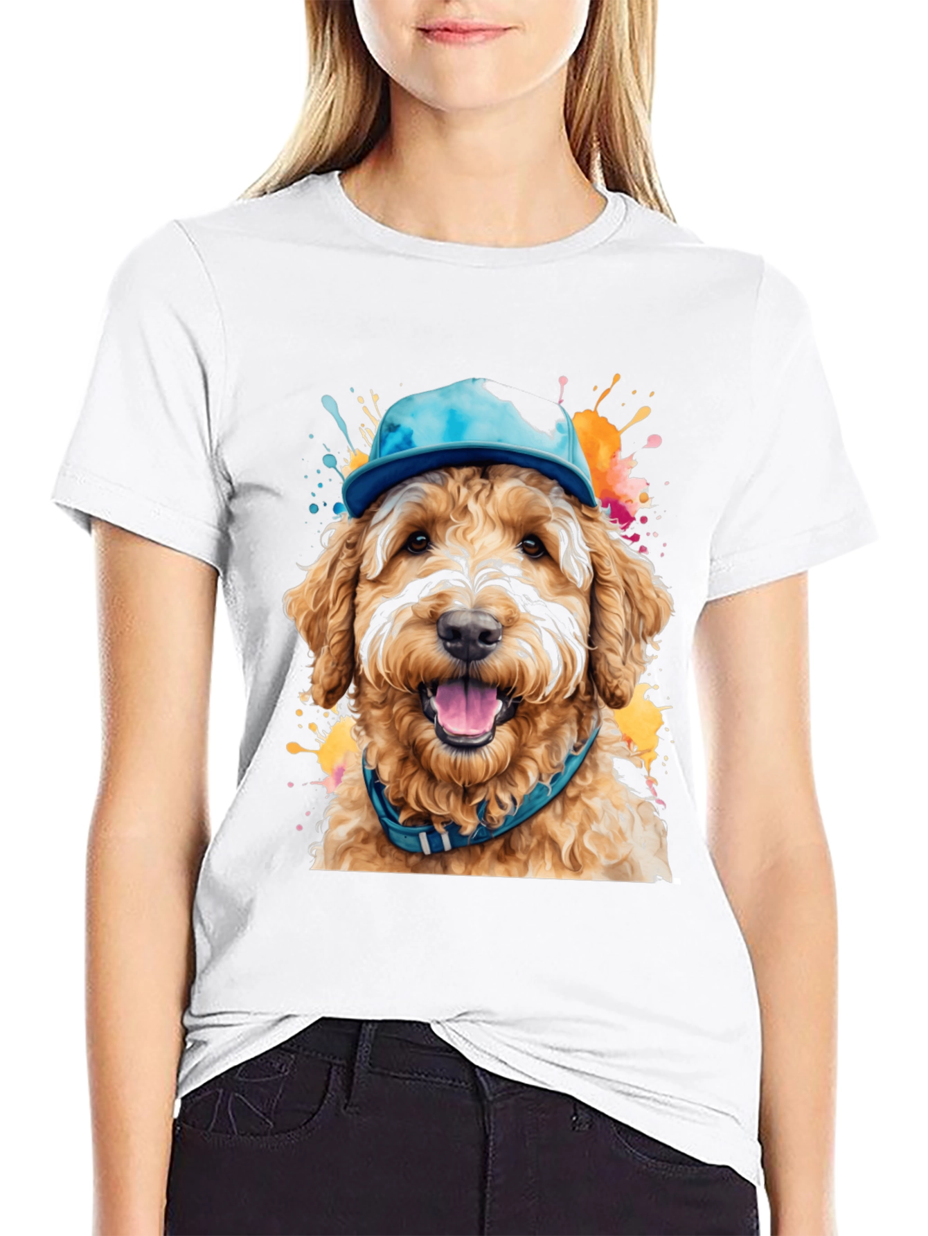 Dog in Hat T-Shirt - Unique Artistic Design