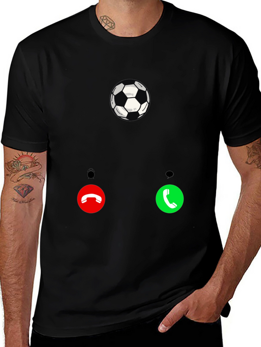Soccer Call T-Shirt - Black Graphic Tee for Sport Fans