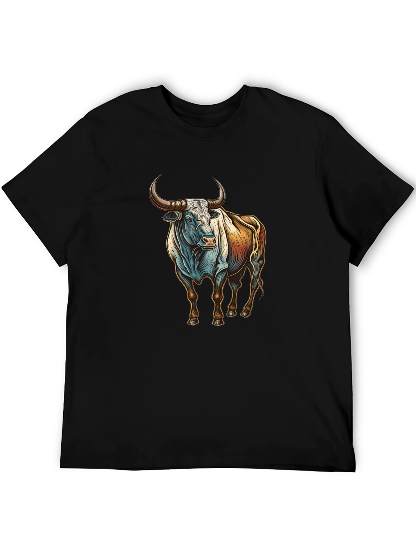 Bull Graphic Tee - Black Cotton Blend