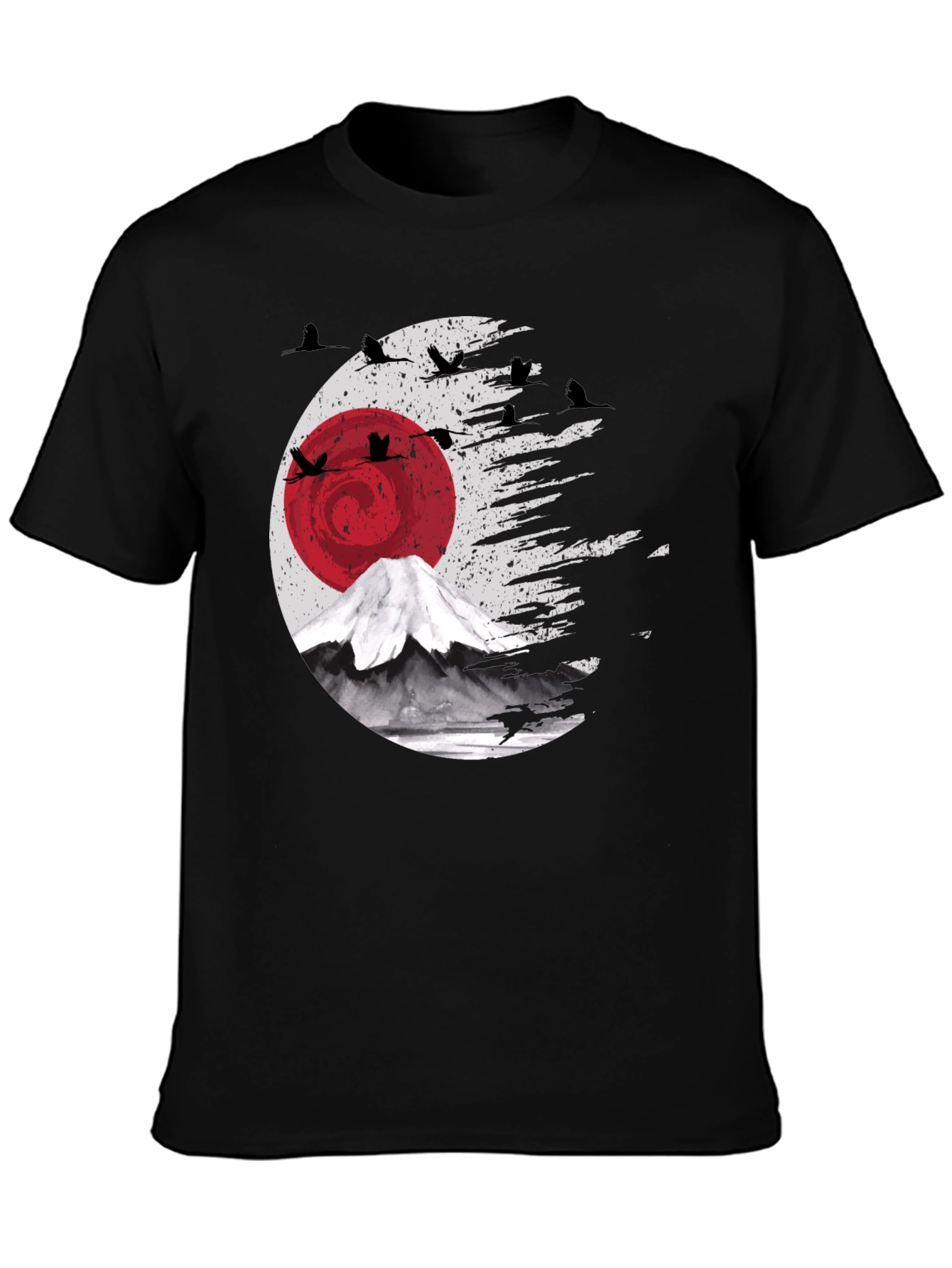 Japanese Crane Mount Fuji T-Shirt