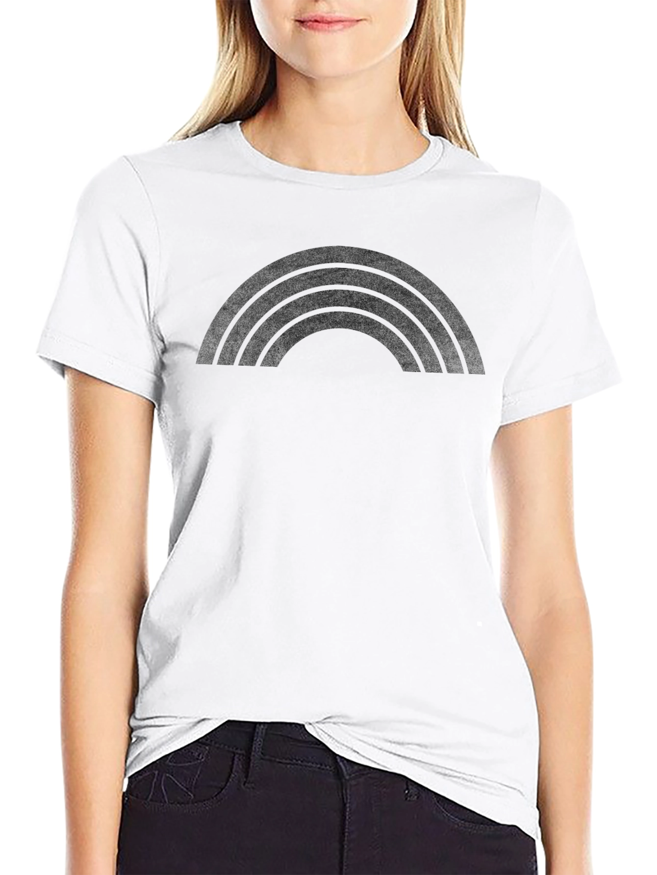 Black Rainbow Graphic Tee - Stylish Casual Wear
