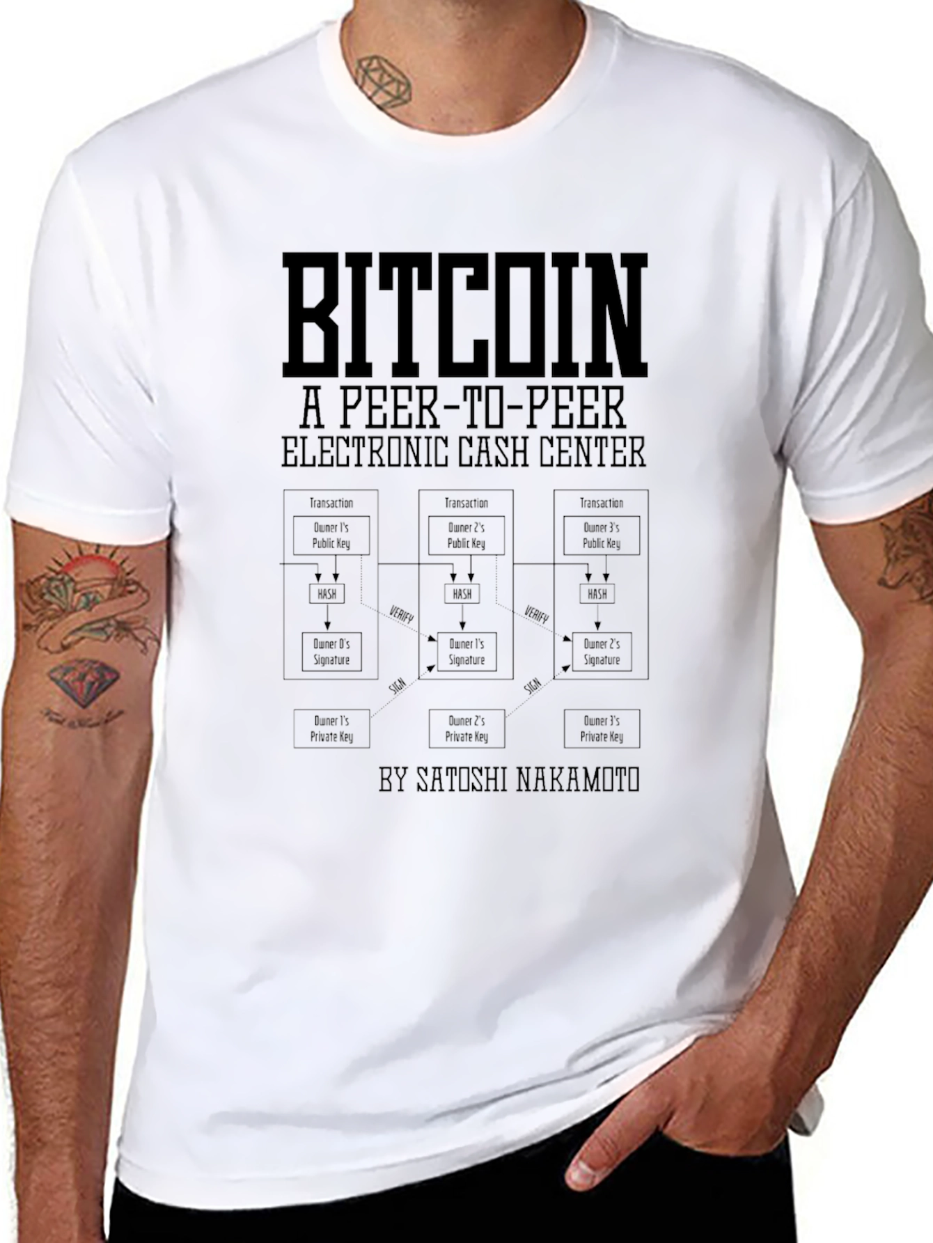 Bitcoin Cryptocurrency Black Graphic T-Shirt