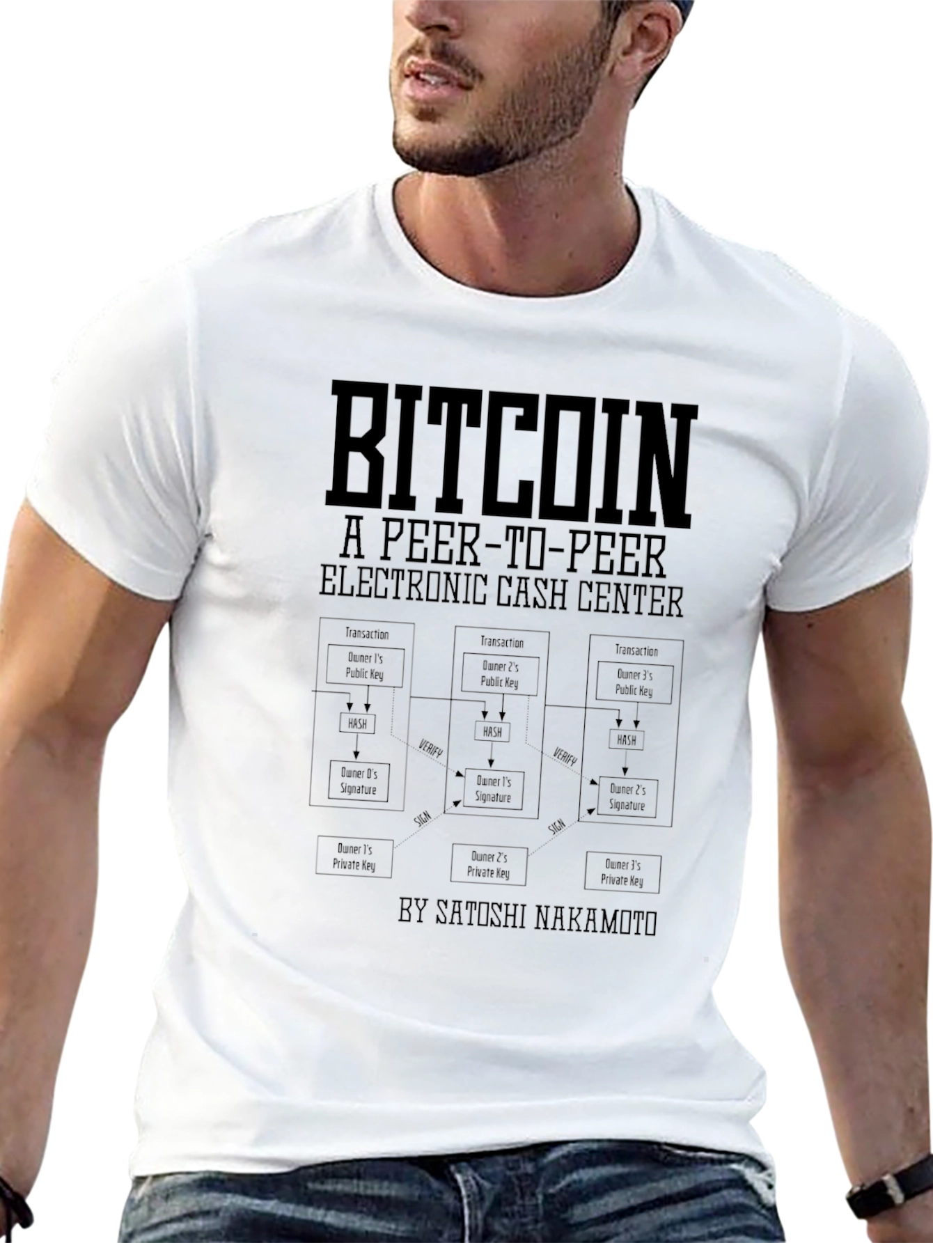 Bitcoin Cryptocurrency Black Graphic T-Shirt