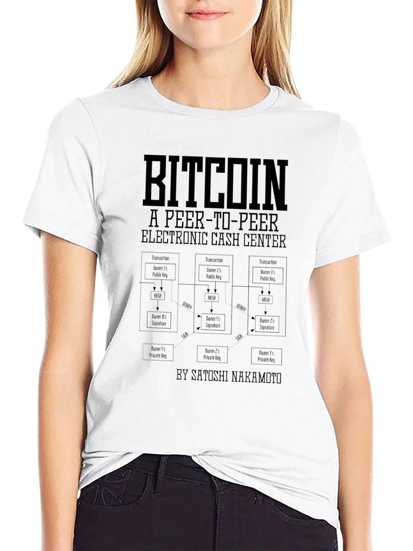 Bitcoin Cryptocurrency Black Graphic T-Shirt
