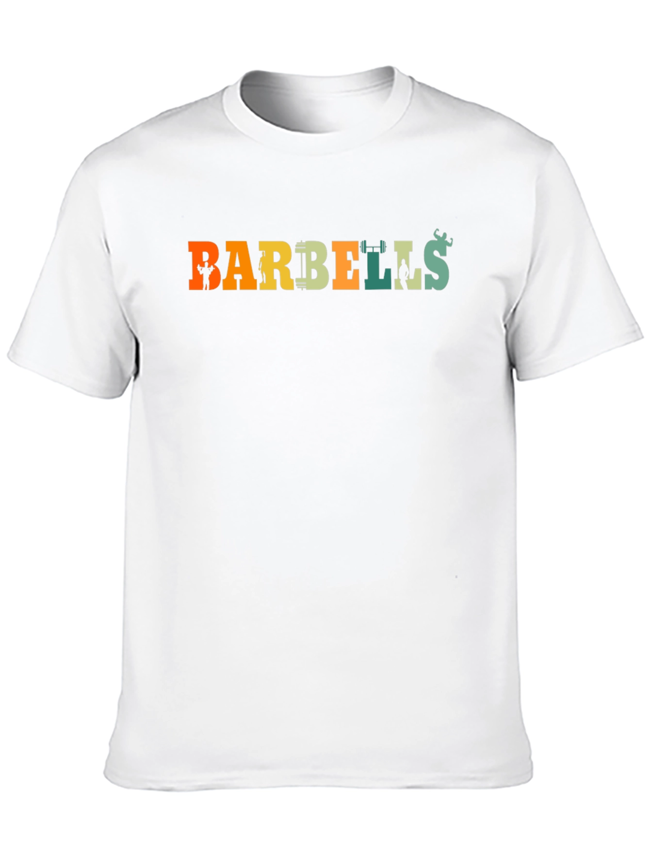 Barbells Graphic Tee - Retro Gym Shirt