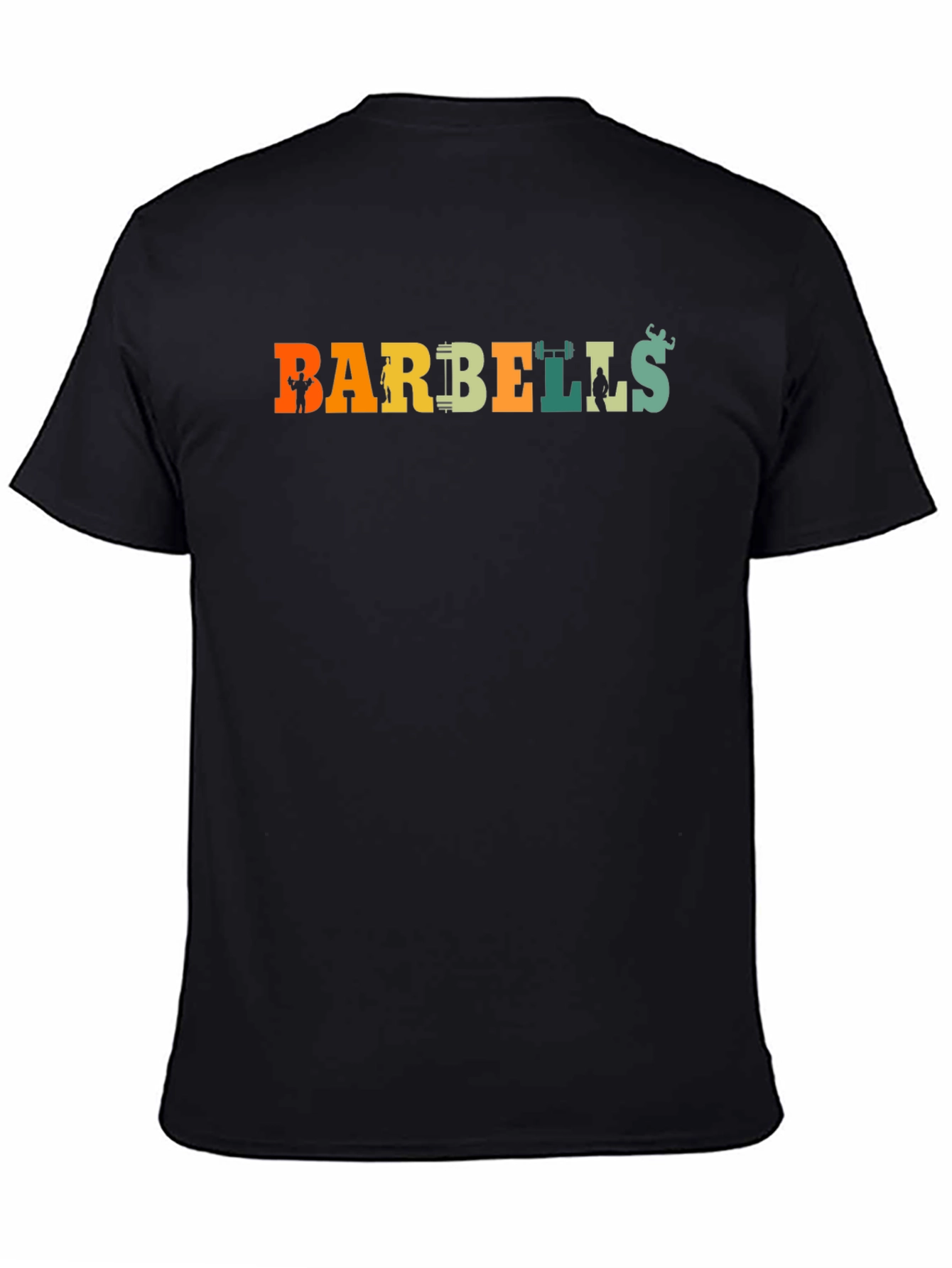 Barbells Graphic Tee - Retro Gym Shirt