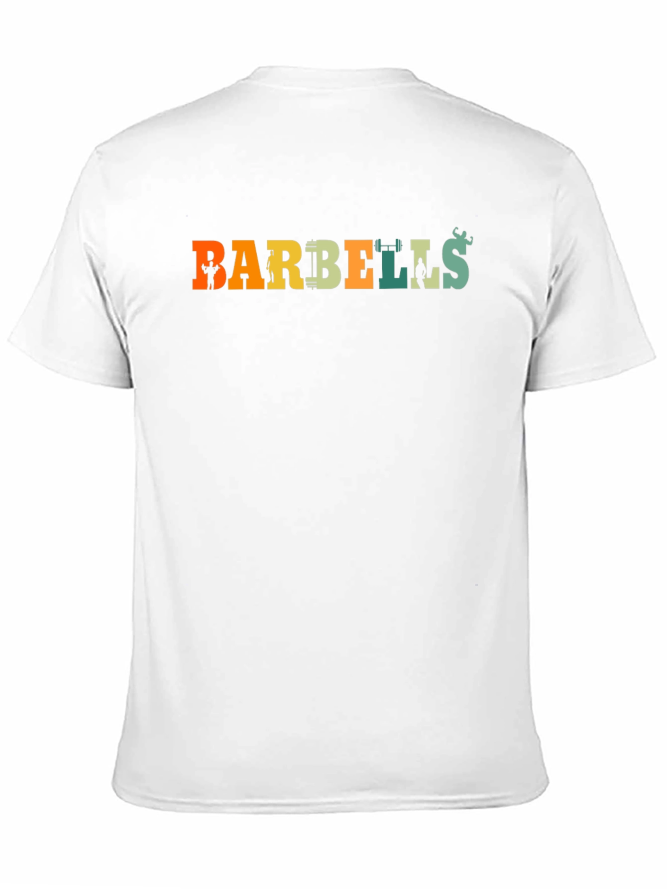 Barbells Graphic Tee - Retro Gym Shirt