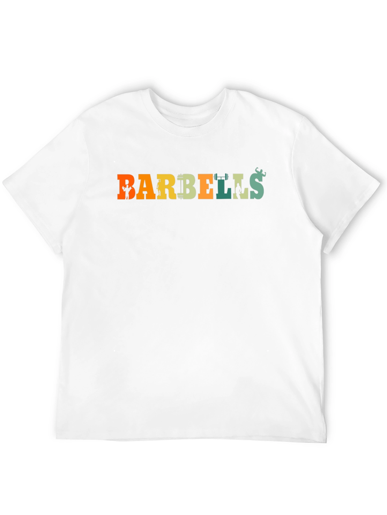 Barbells Graphic Tee - Retro Gym Shirt