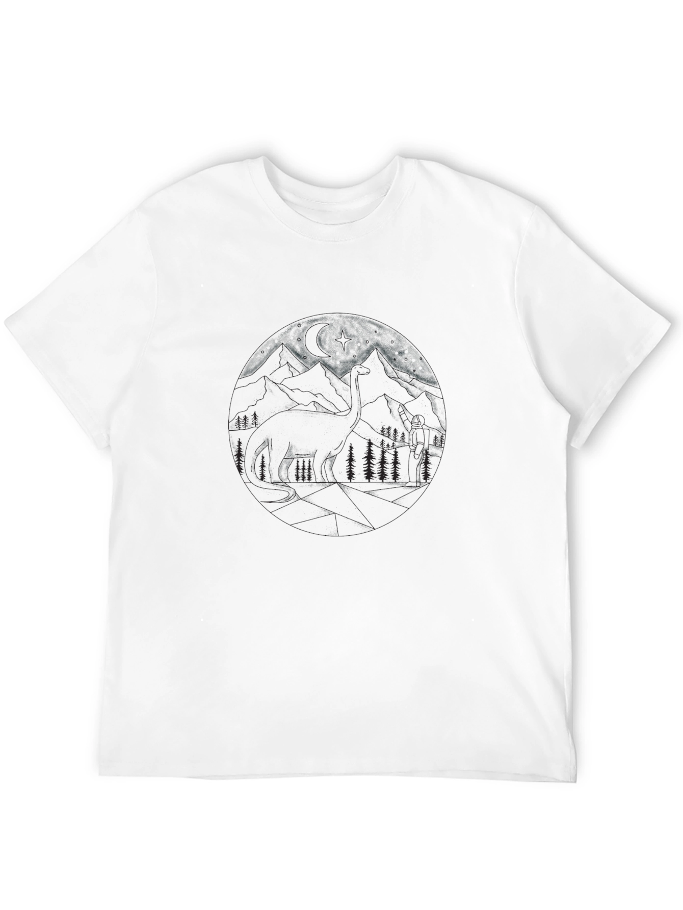 Nature Mountain Graphic Black T-Shirt