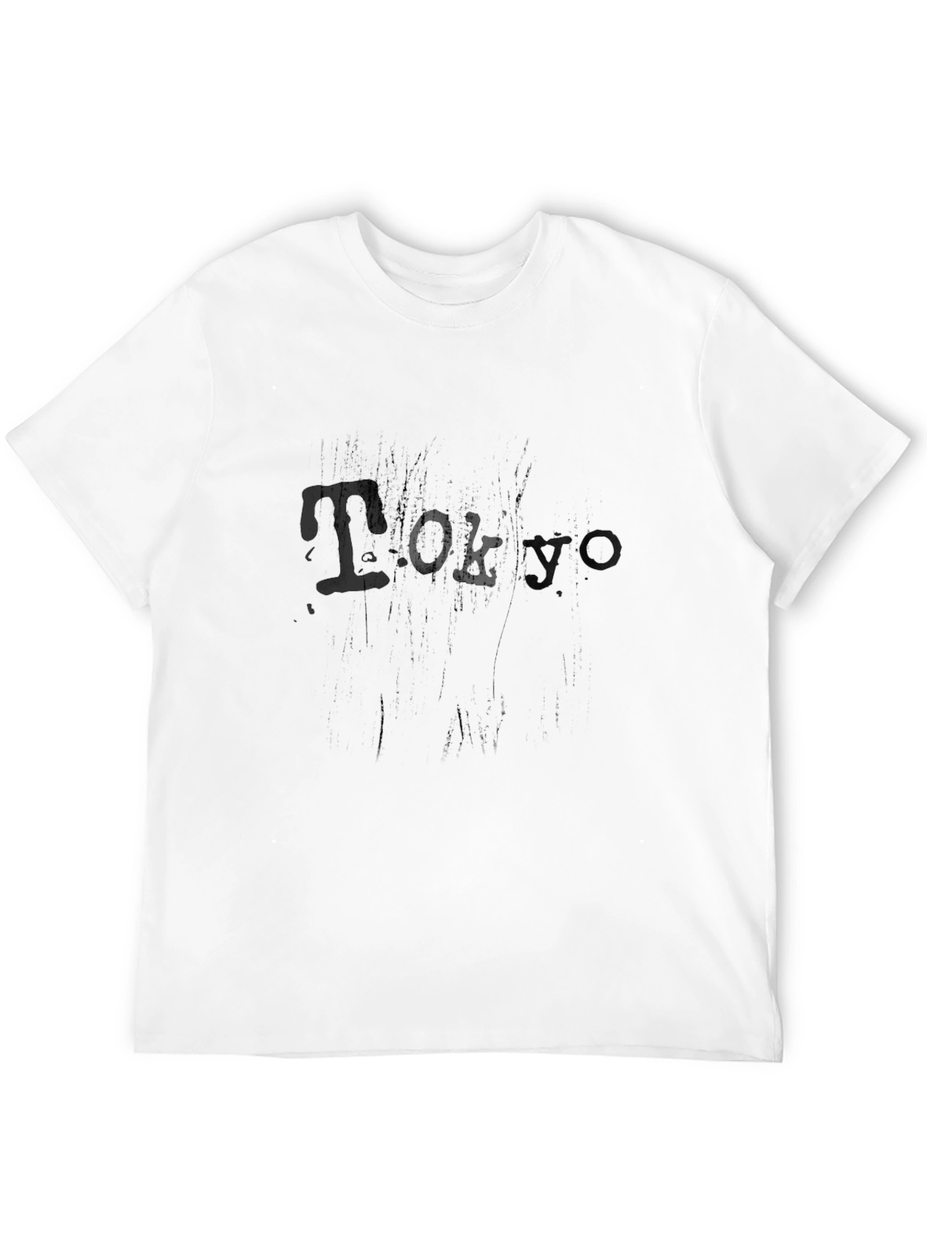 Black Graphic Tee - Distressed Tokyo Print