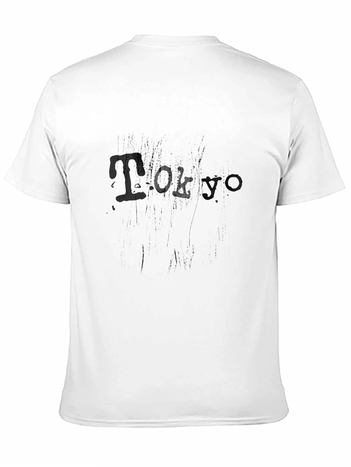 Black Graphic Tee - Distressed Tokyo Print