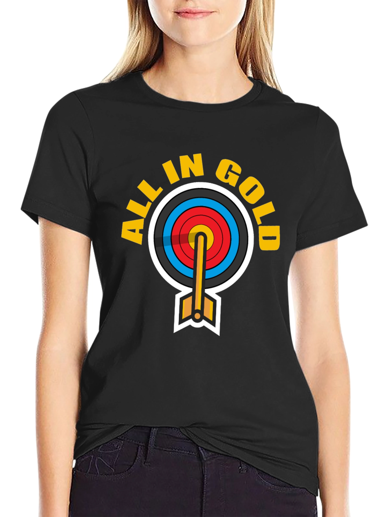 All In Gold Archery T-Shirt - Bullseye Design