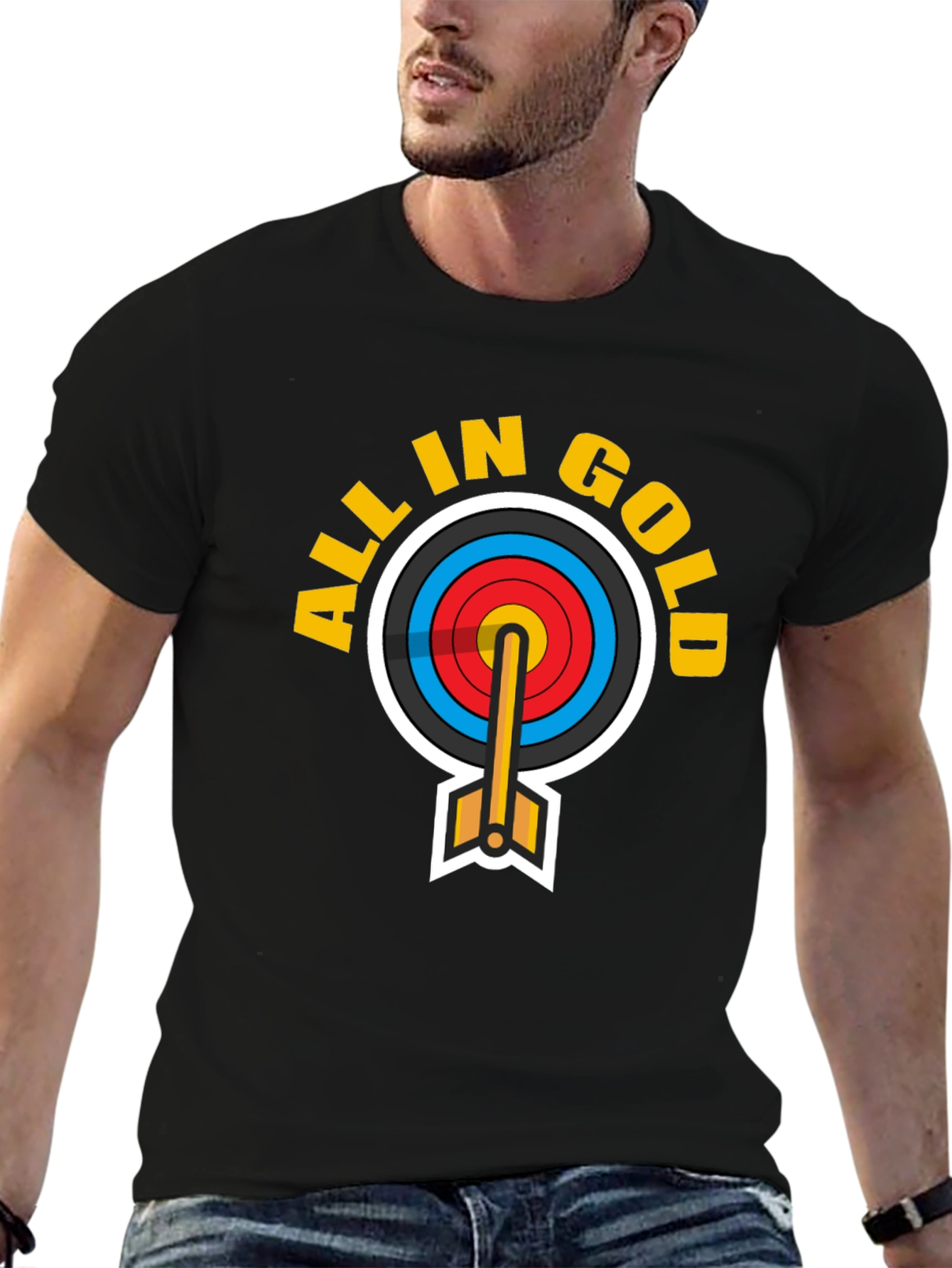 All In Gold Archery T-Shirt - Bullseye Design