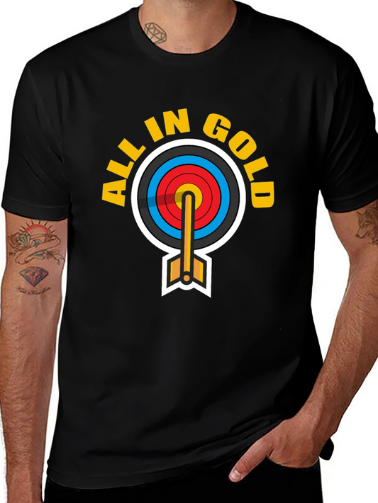 All In Gold Archery T-Shirt - Bullseye Design