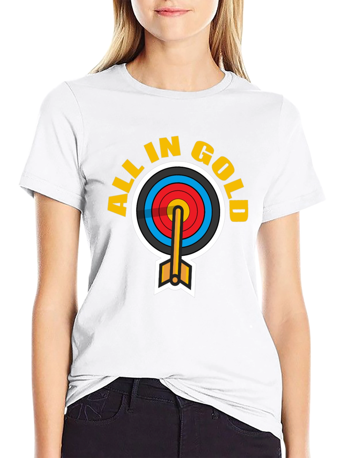 All In Gold Archery T-Shirt - Bullseye Design