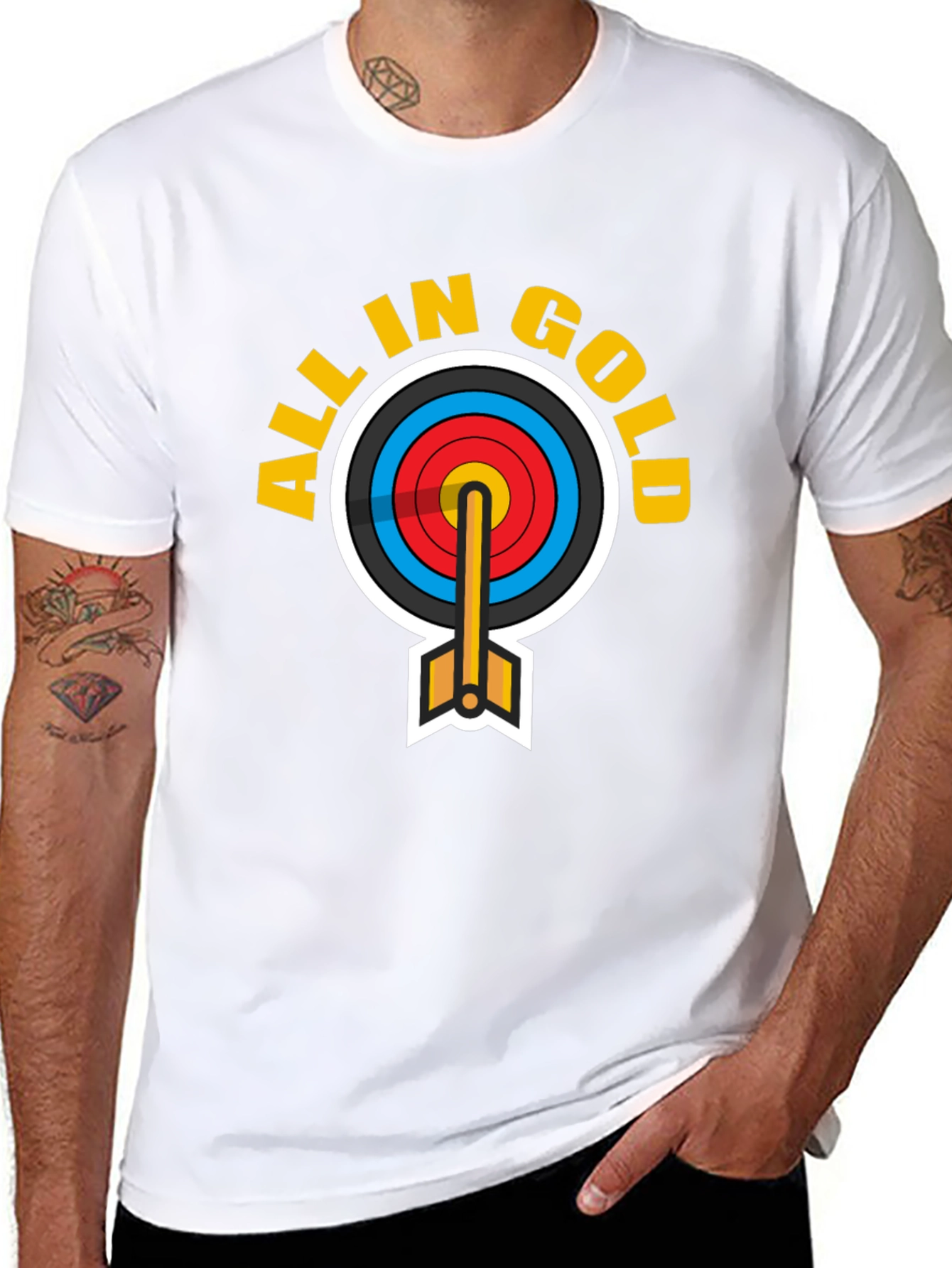 All In Gold Archery T-Shirt - Bullseye Design