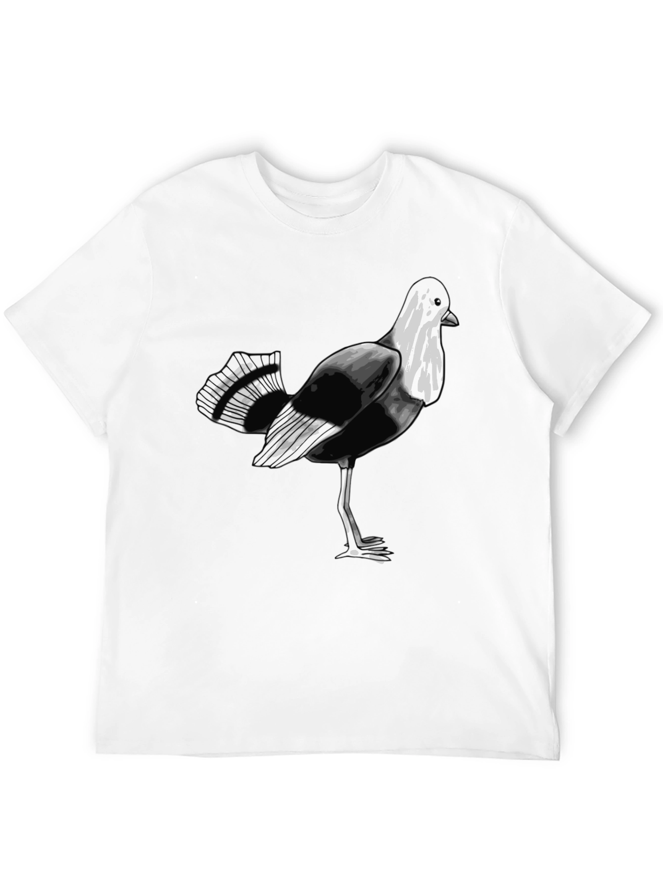 Bird Graphic Print Black T-Shirt