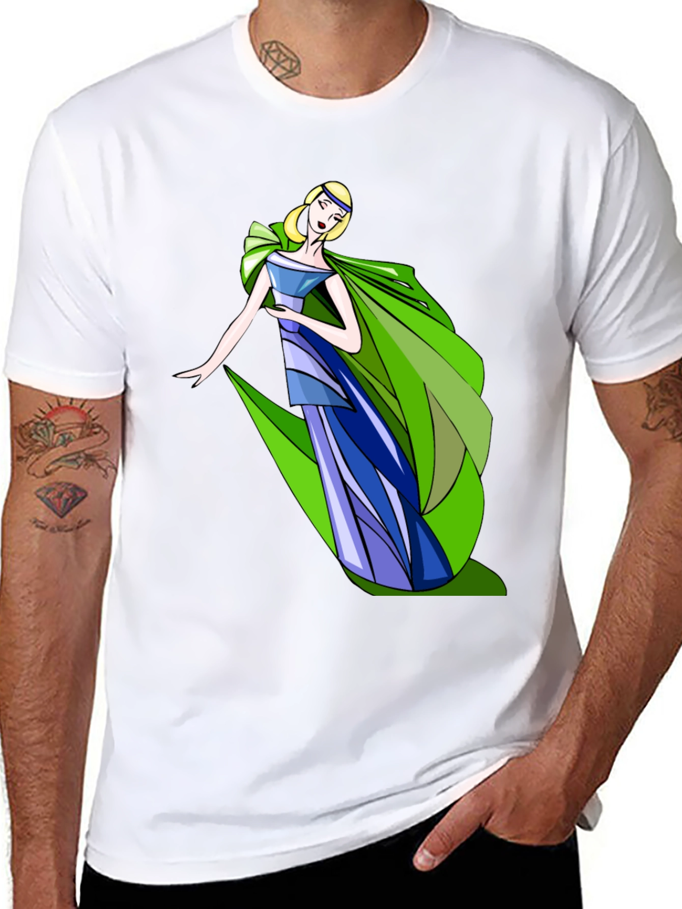 Elegant Lady Graphic Black T-Shirt