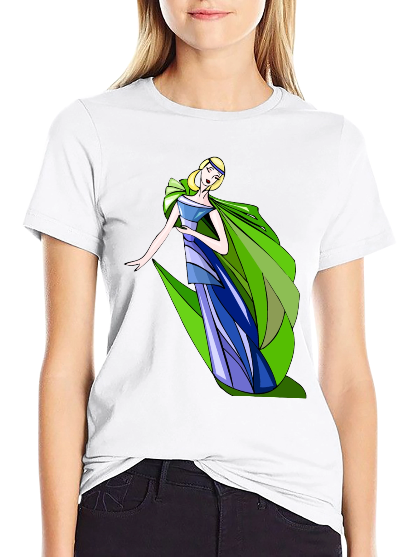 Elegant Lady Graphic Black T-Shirt