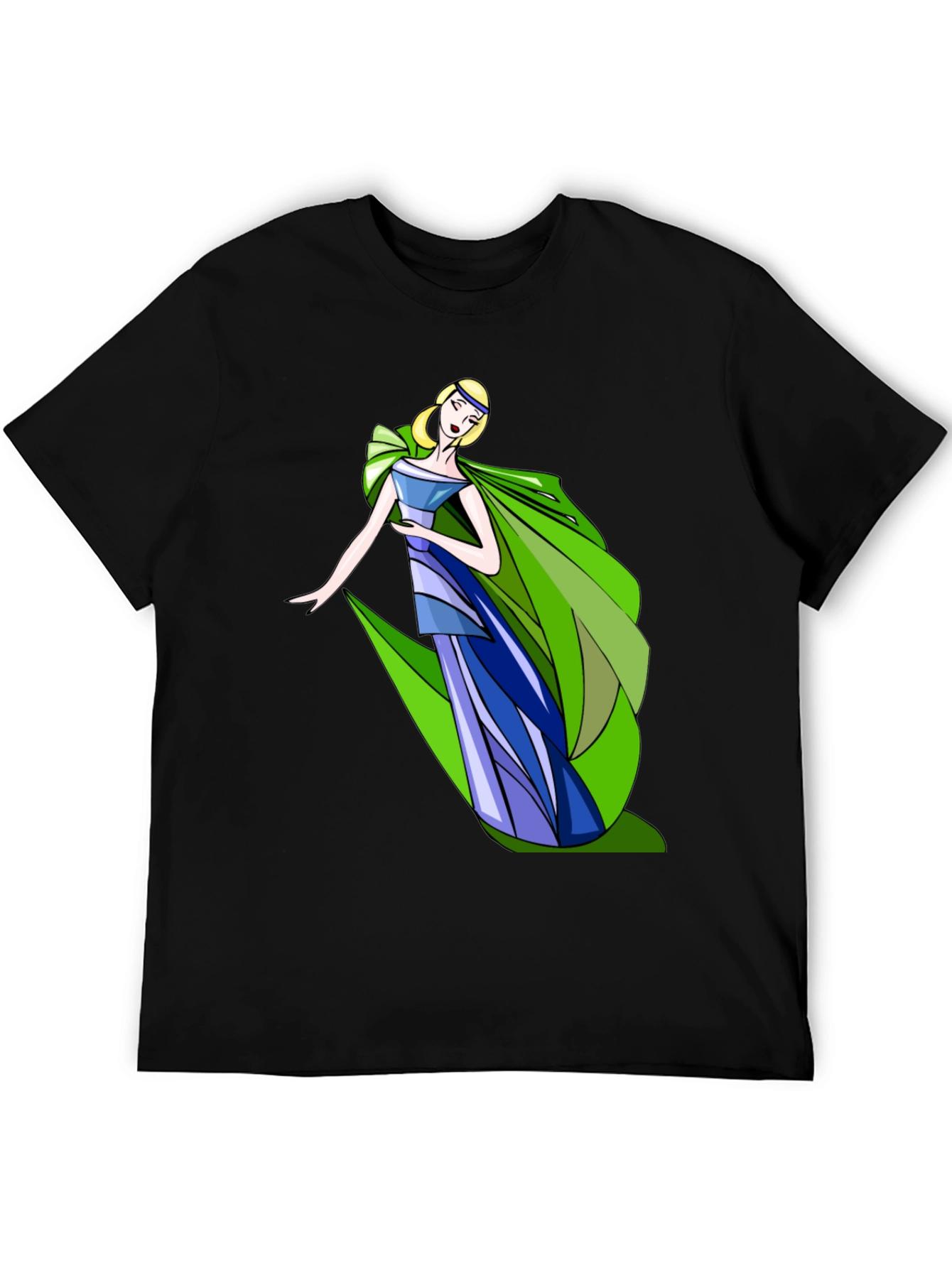 Elegant Lady Graphic Black T-Shirt