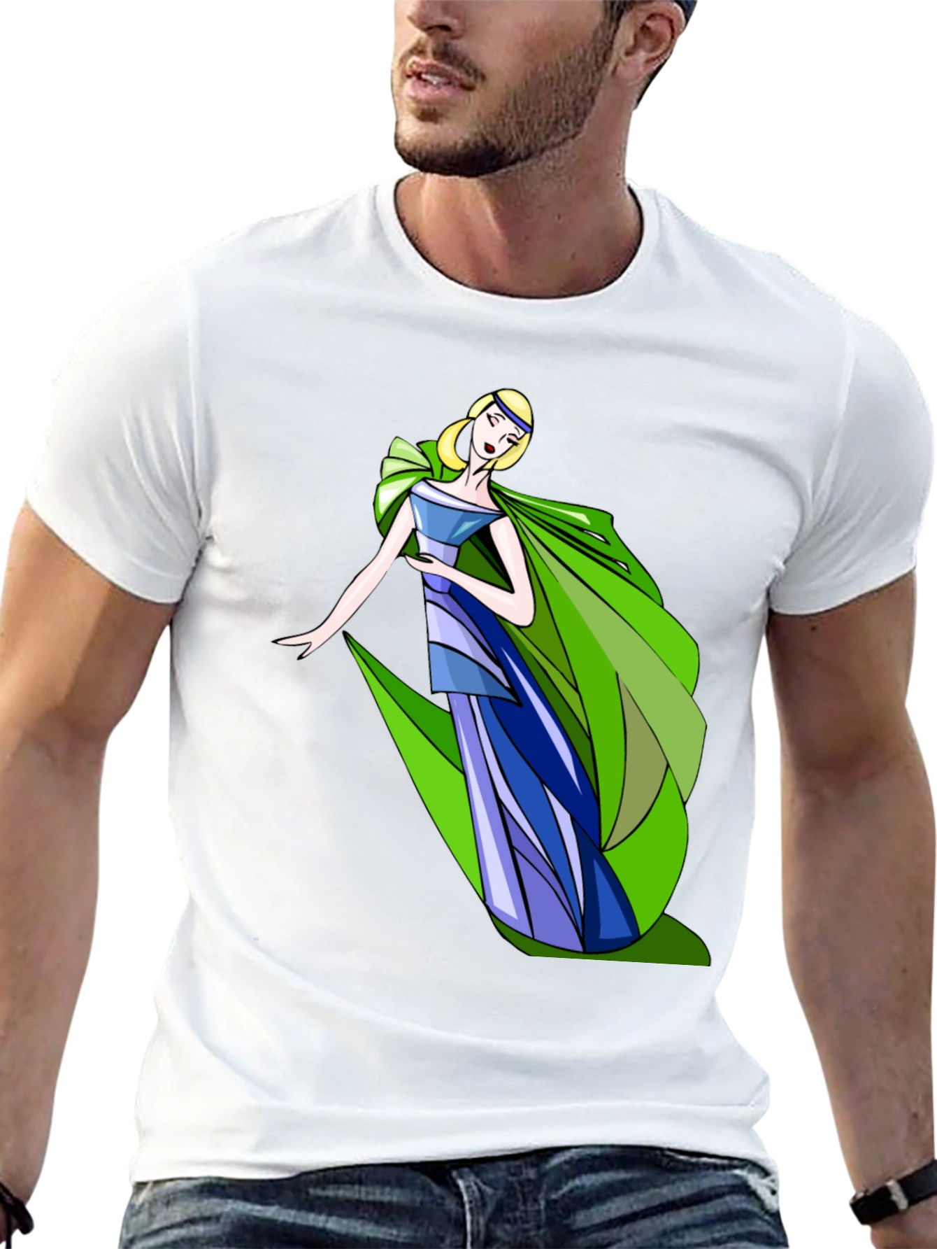 Elegant Lady Graphic Black T-Shirt