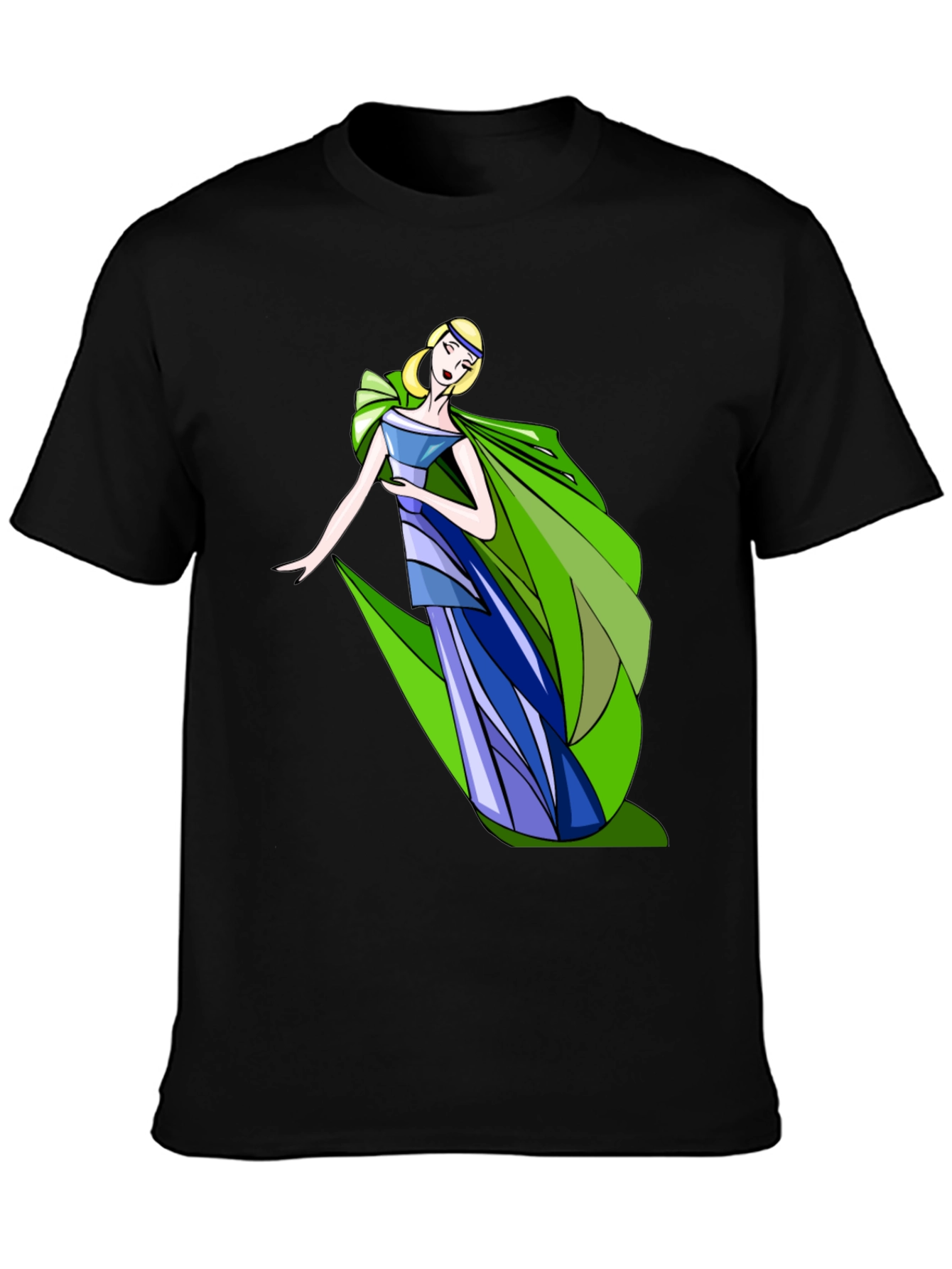 Elegant Lady Graphic Black T-Shirt