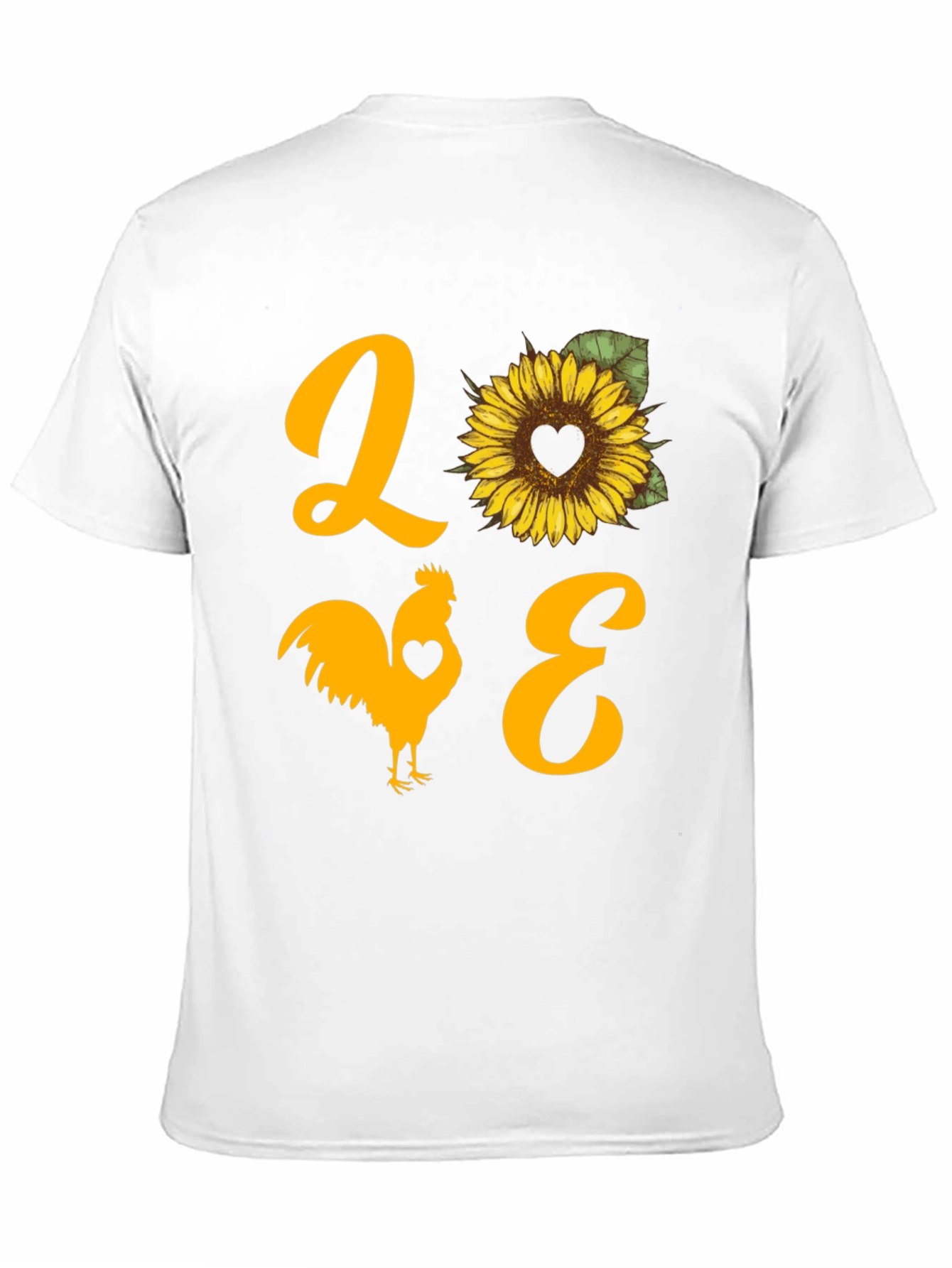 LOVE Rooster Sunflower Graphic T-Shirt