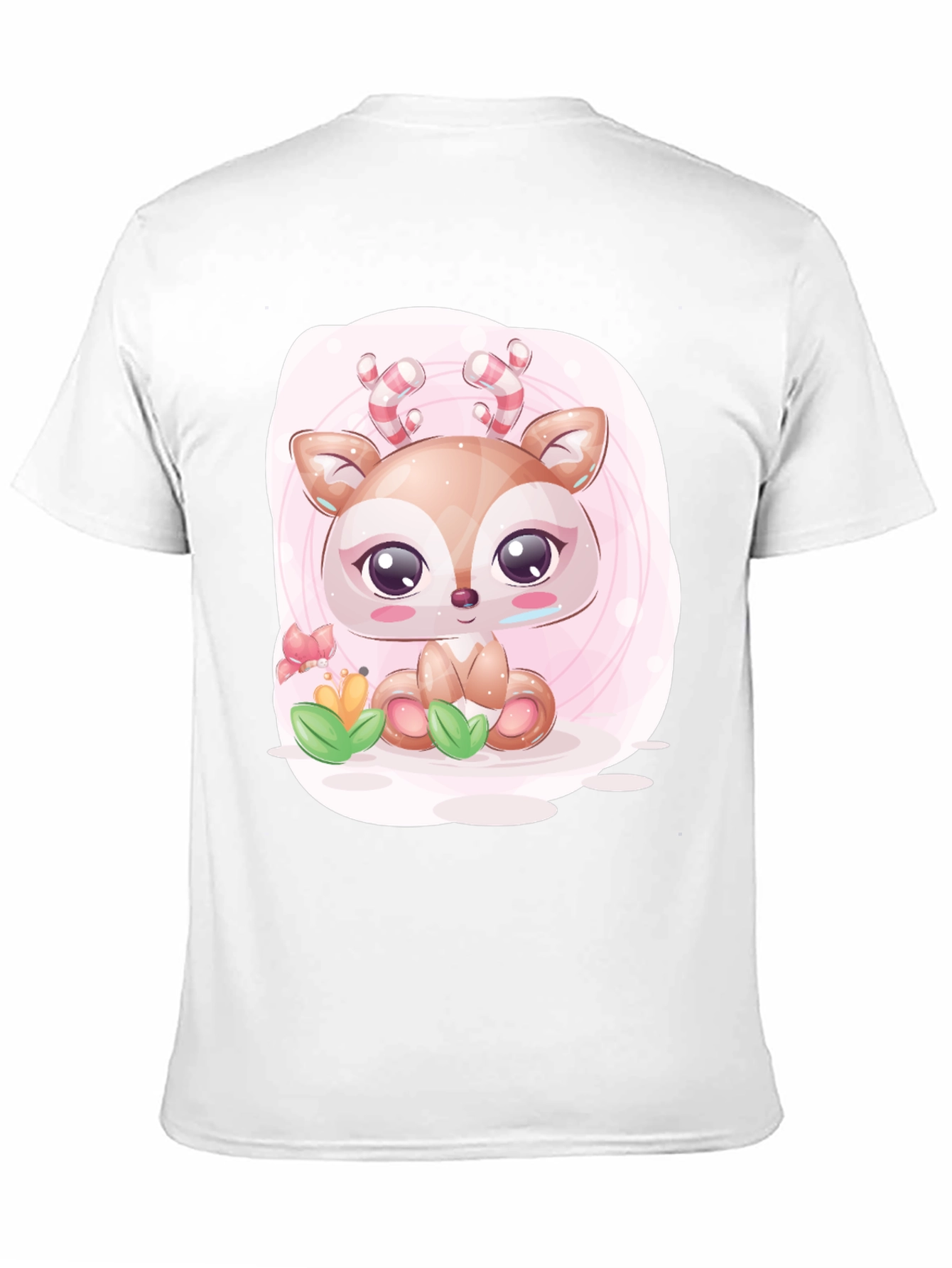 Cute Deer Graphic Tee - Black Casual T-Shirt