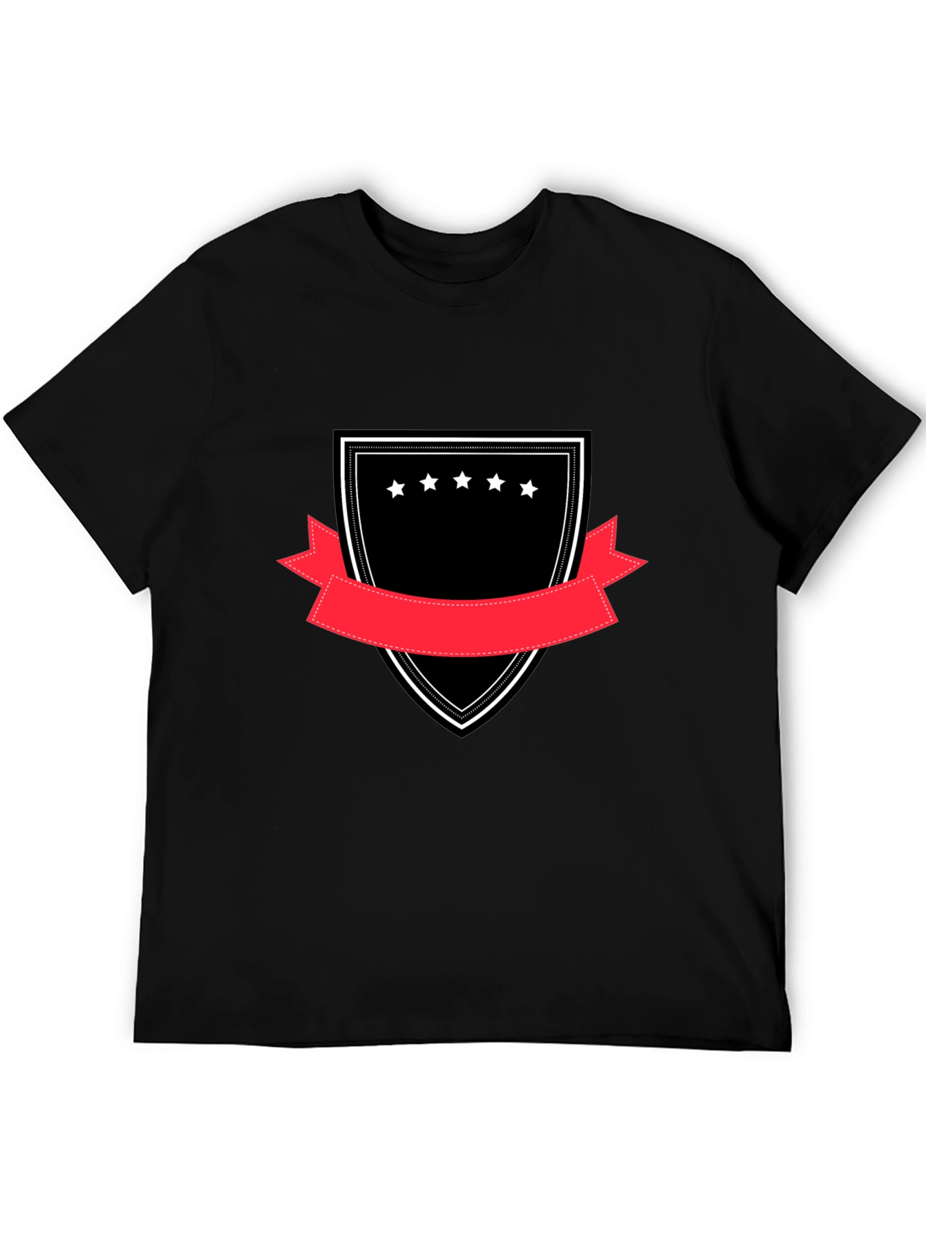 Embroidered Crest Graphic Tee - Black