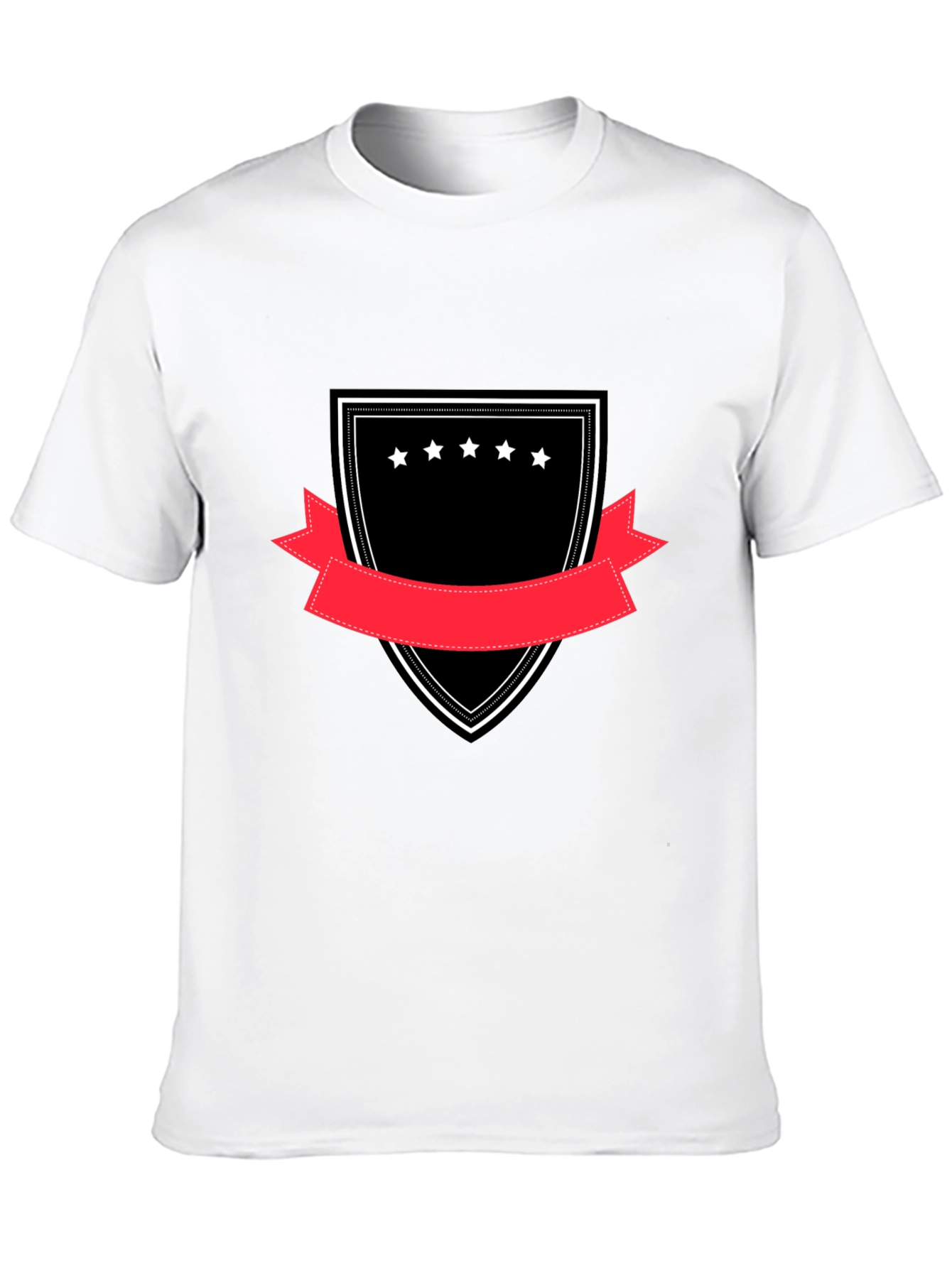 Embroidered Crest Graphic Tee - Black