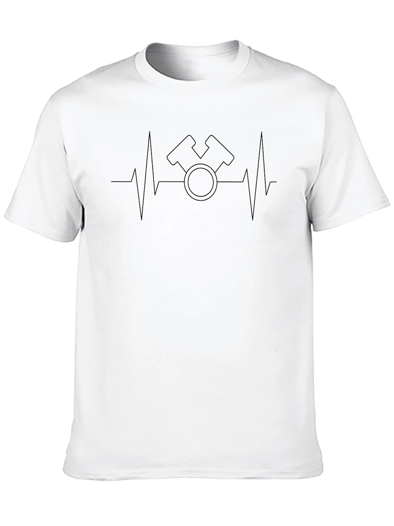 Motor Heartbeat Graphic Tee - Black Cotton