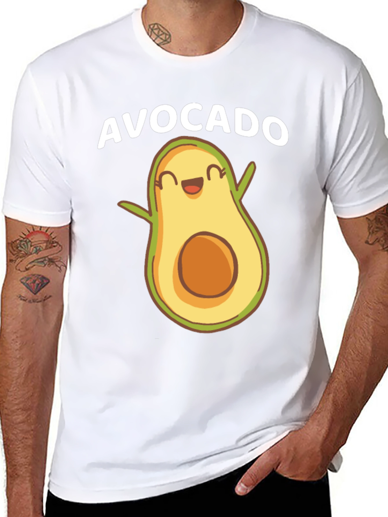 Funny Avocado Graphic Tee - Black
