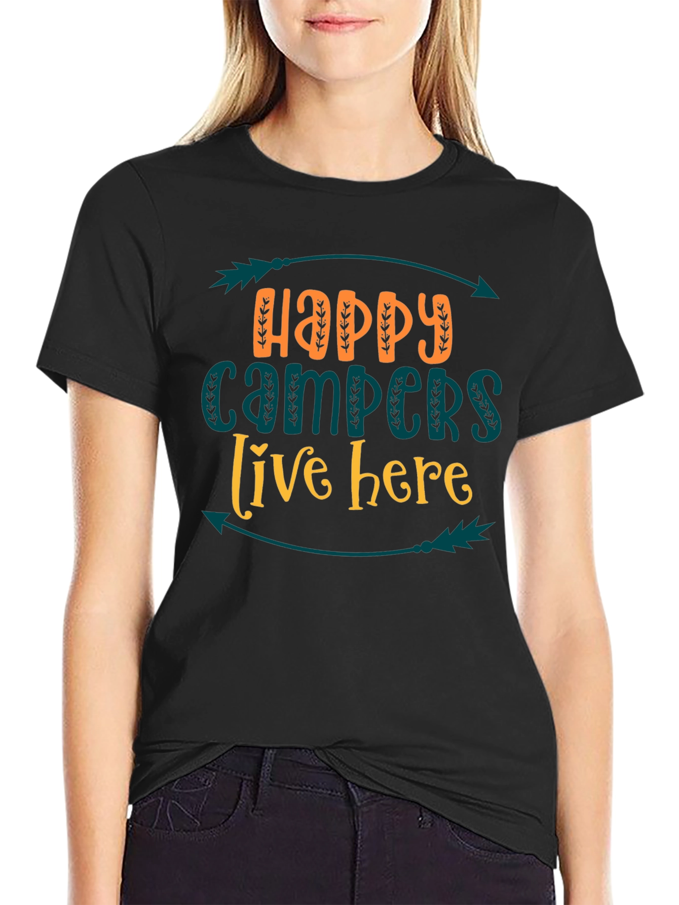Happy Campers Tee - Live Here Adventure Shirt