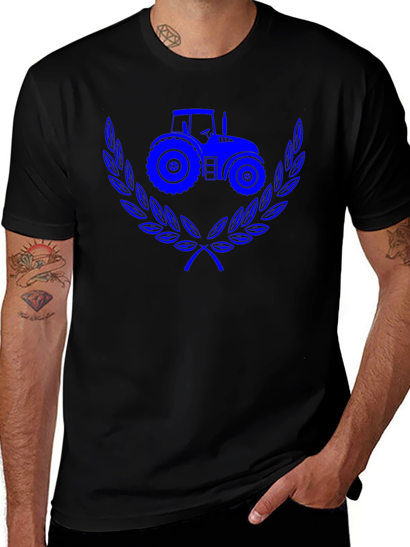 Tractor Graphic T-Shirt - Black Cotton Tee