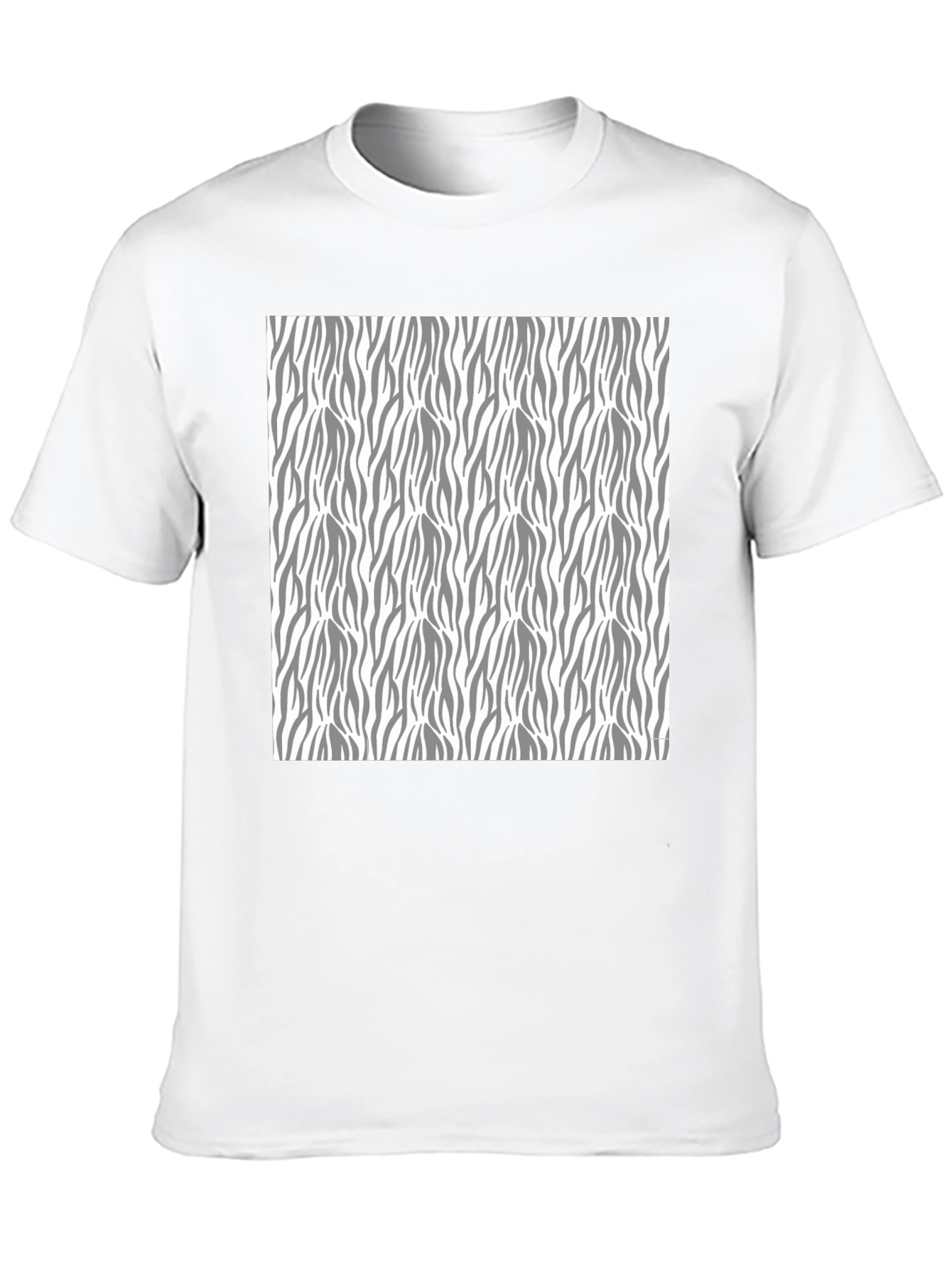 Stylish Black T-Shirt with Zebra Stripe Pattern