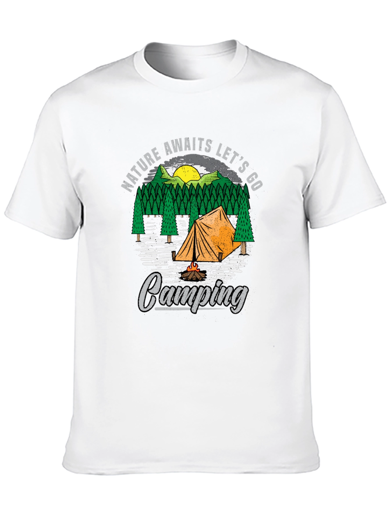 Nature Awaits Camping Graphic Tee - Black