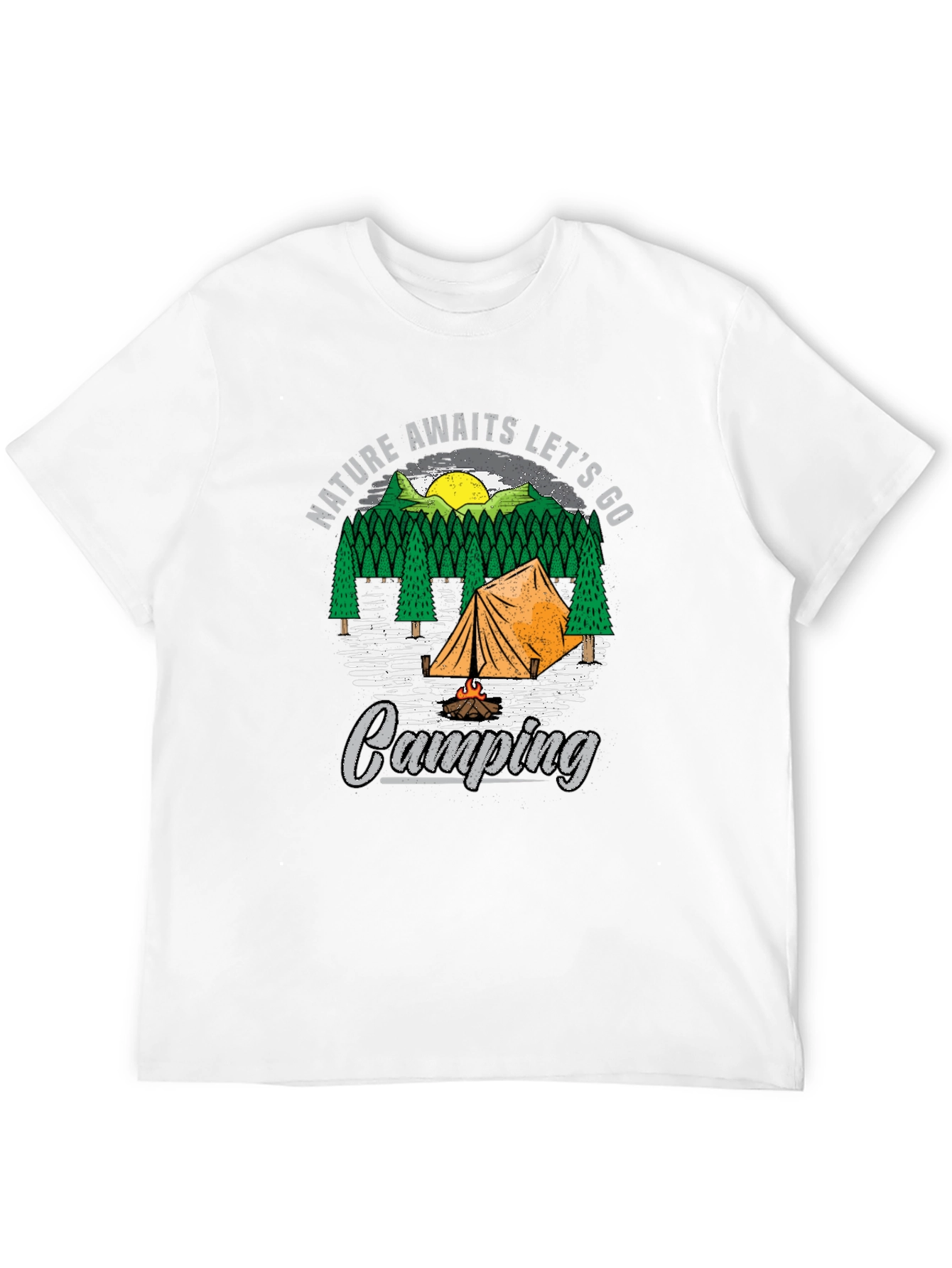 Nature Awaits Camping Graphic Tee - Black