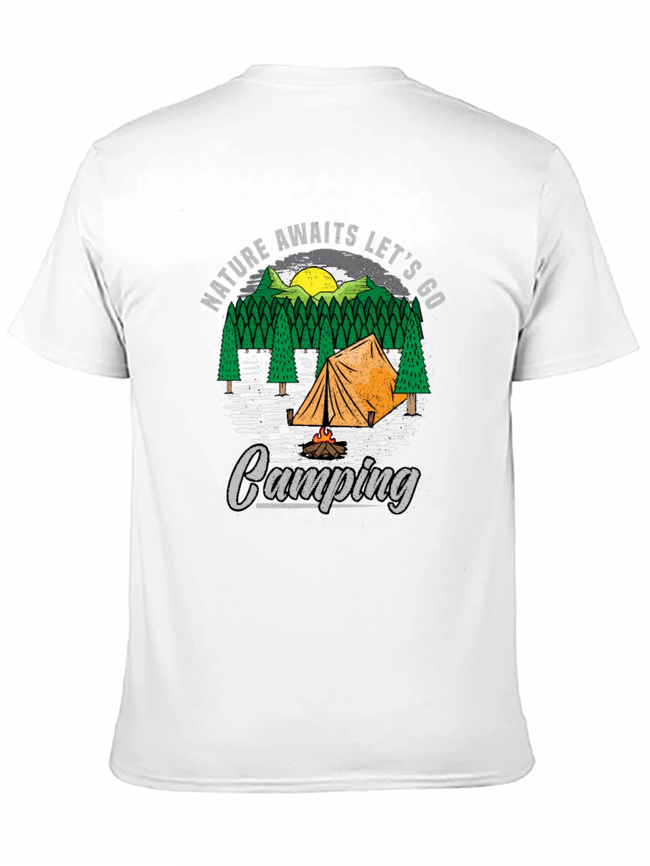 Nature Awaits Camping Graphic Tee - Black