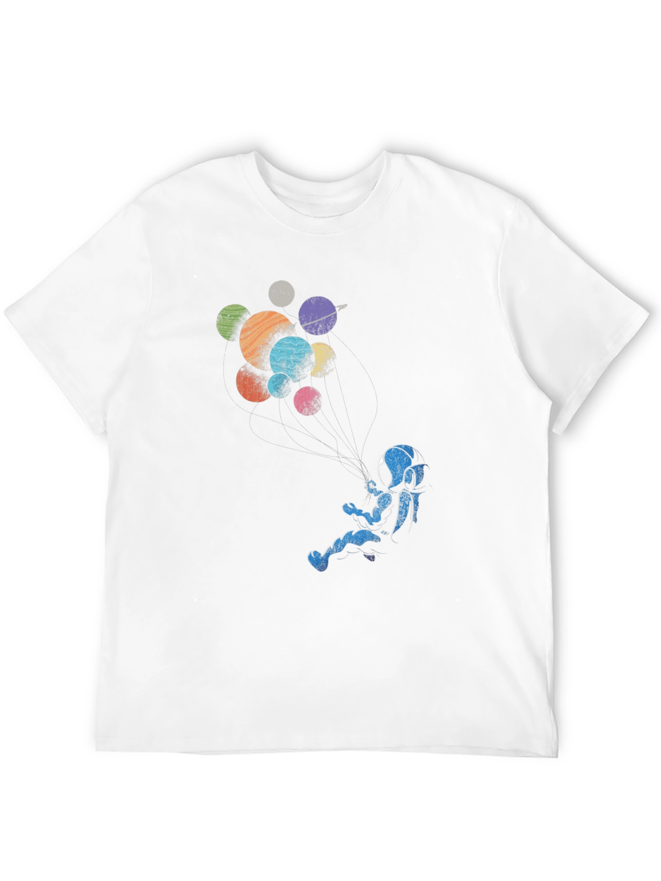 Astronaut Floating Among Planets Graphic Tee