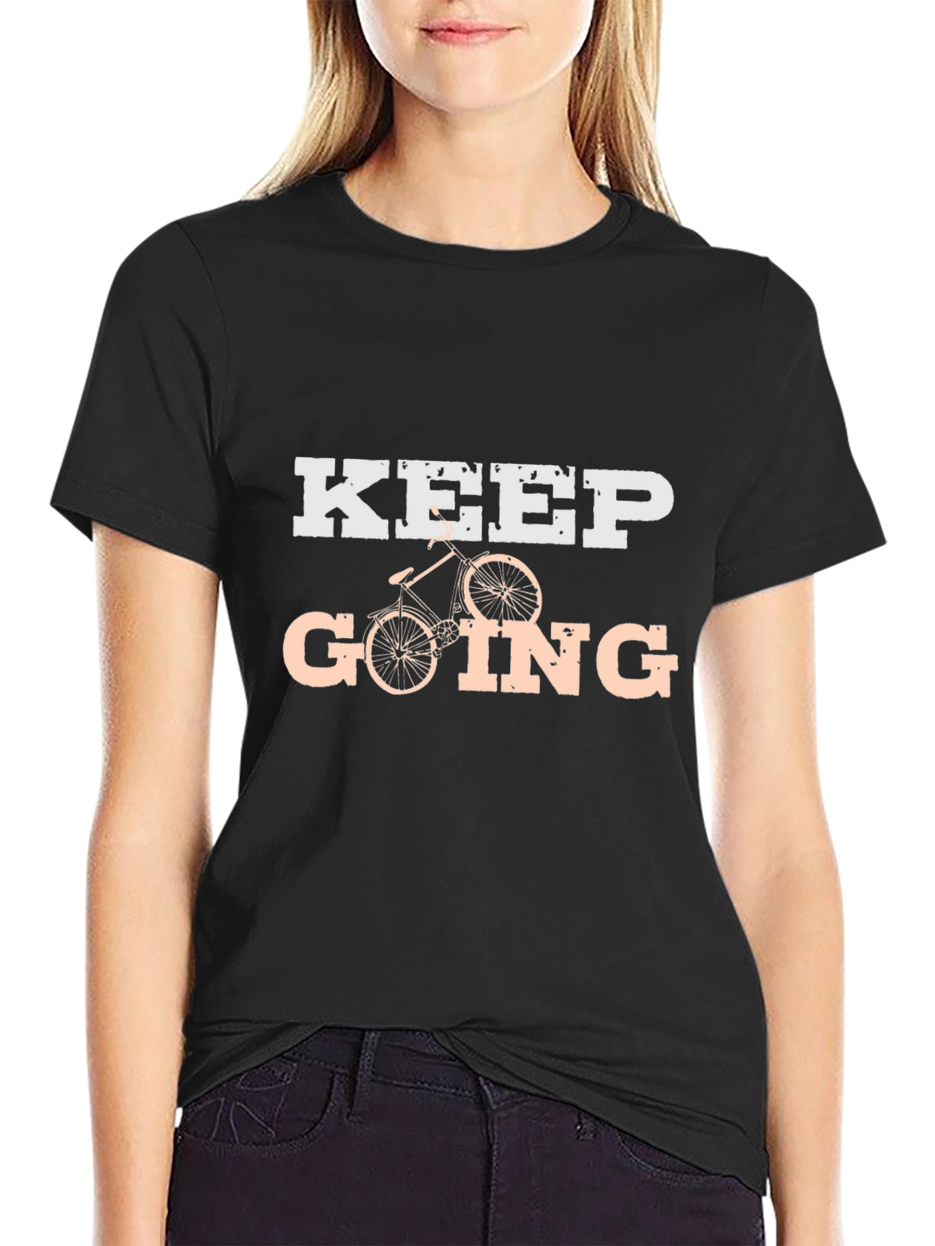 Keep Going Bike T-Shirt - Black Graphic Tee